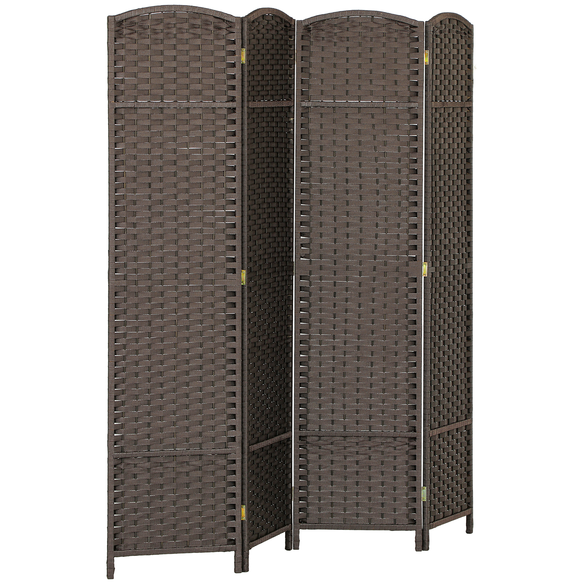 FENDRIC Room Divider Folding 4 Panel Privacy Screen - Brown - Life Essentials