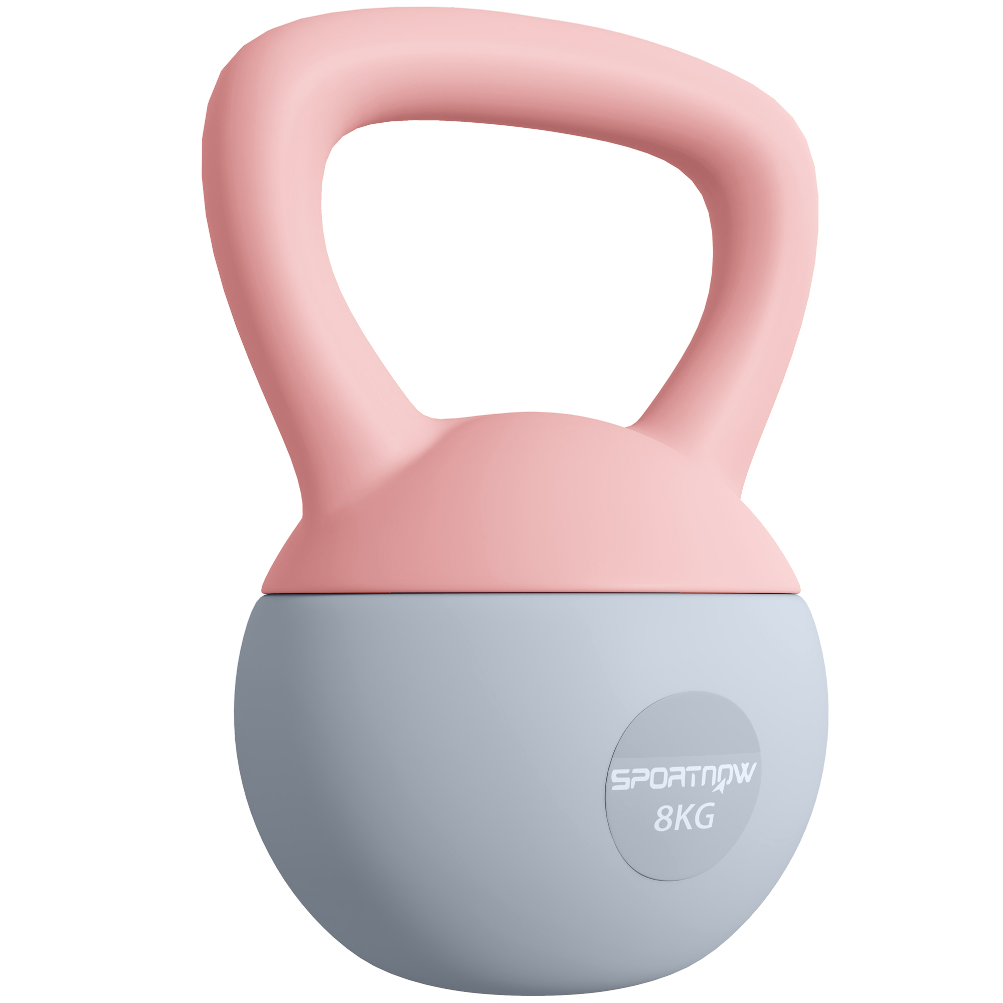 SPORTEDGE 8KG Soft Kettlebell with Non Slip Handle for Home Gym - Pink Grey - Life Essentials