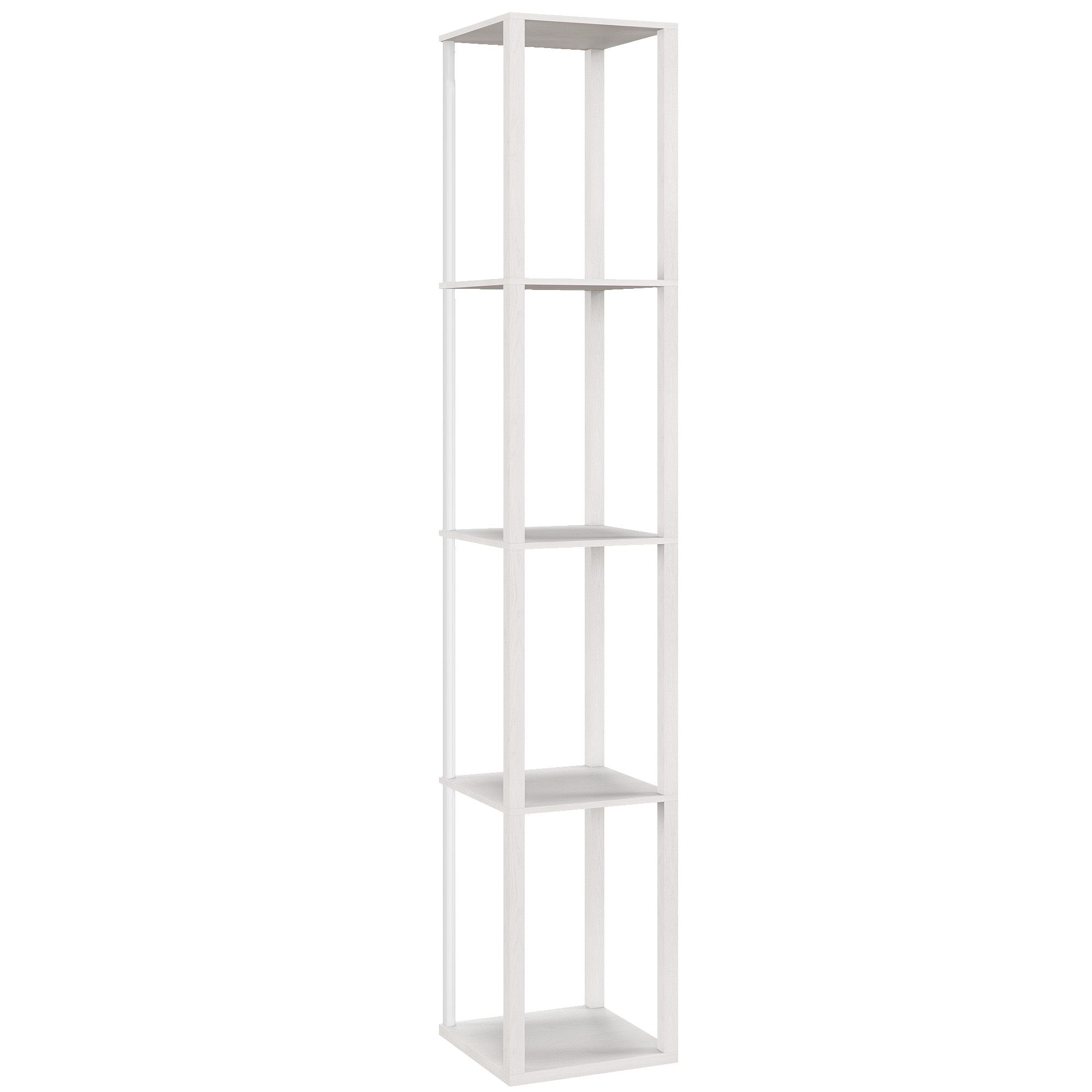 HERON RGB LED Floor Lamp with Shelves Dimmable Standing Lamp Remote Control - White - Life Essentials