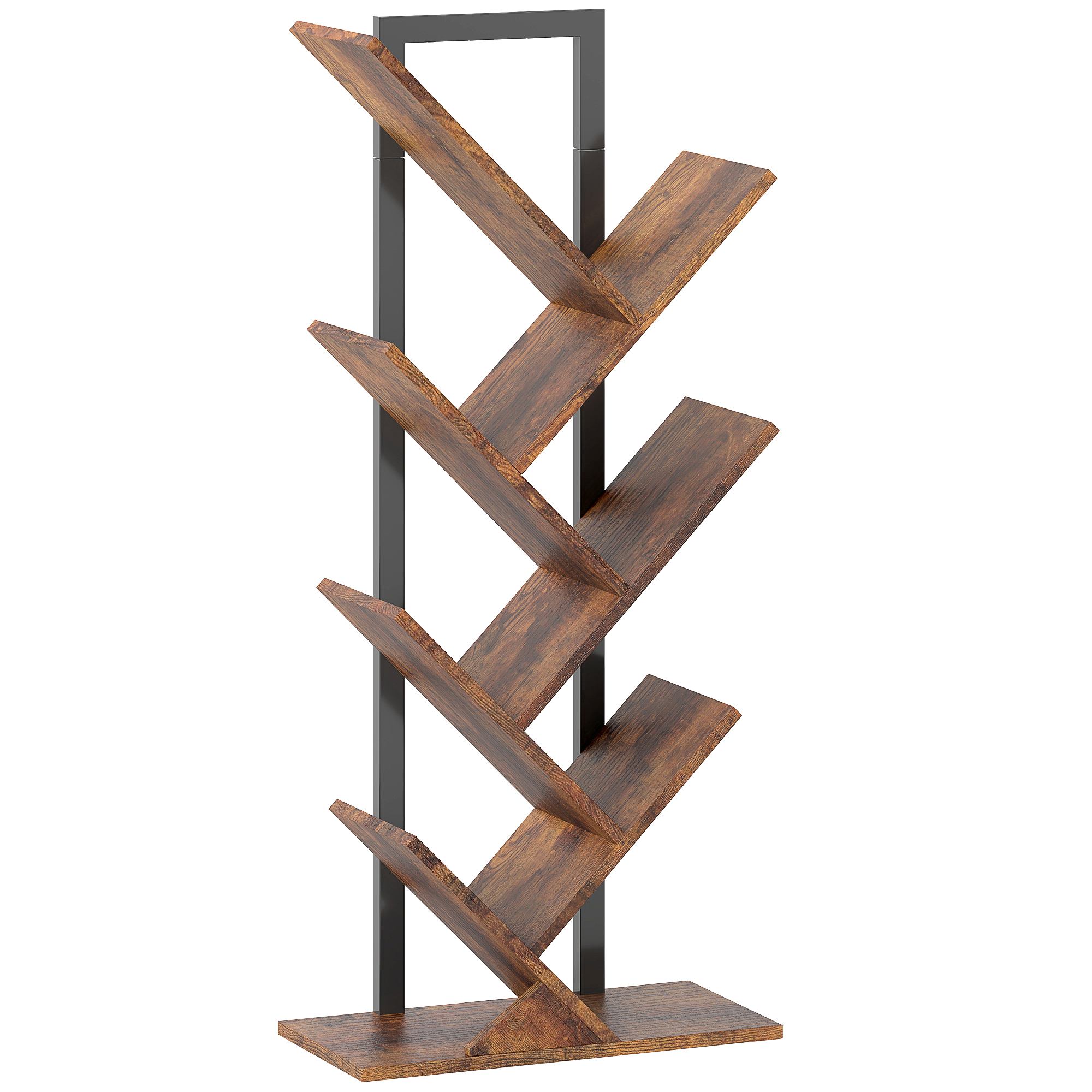HERON Six Section Tree Bookcase - Wood Effect - Life Essentials