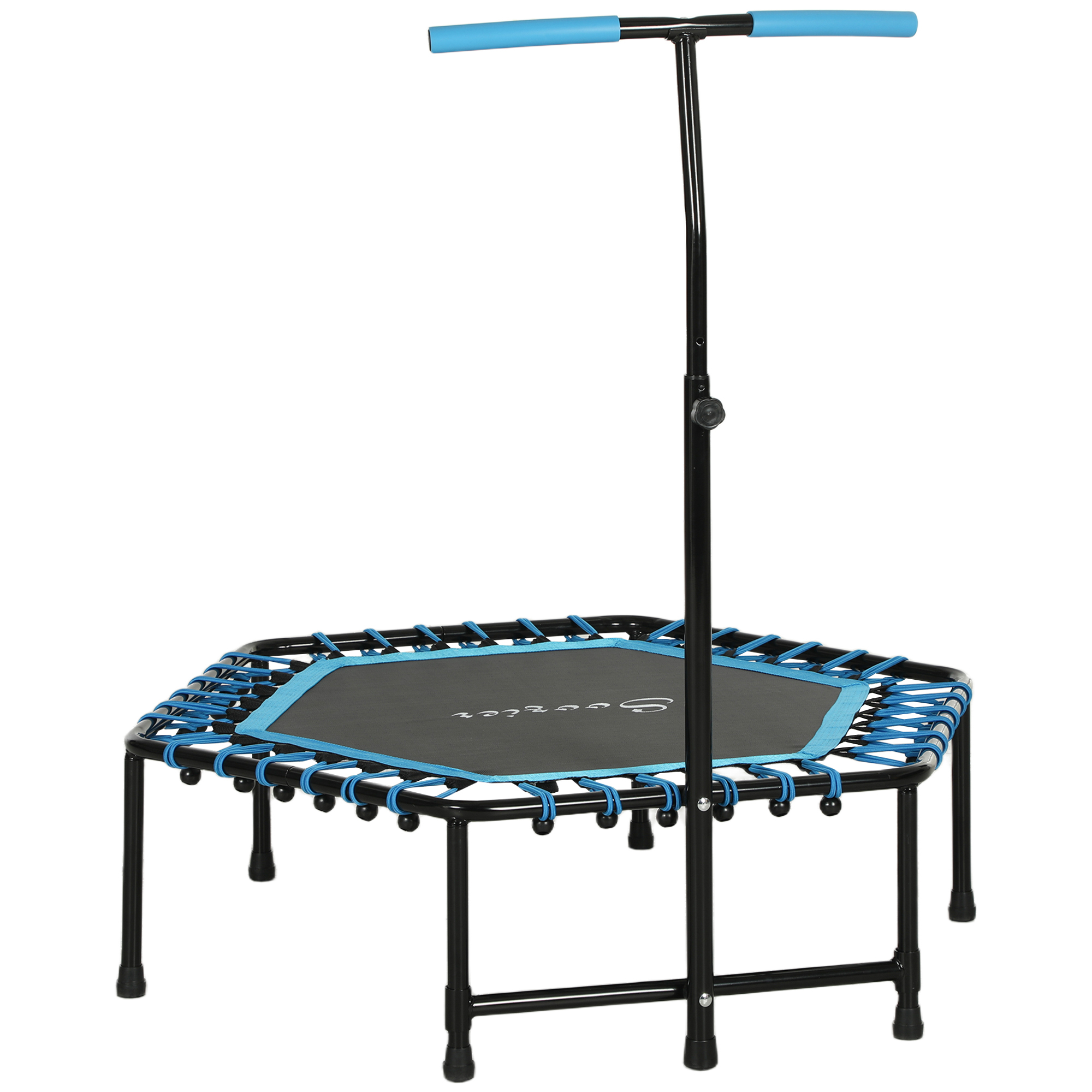 SPORTEDGE 45in Rebounder Trampoline for Adults Quiet Bungee LED Lights Handle - Blue - Life Essentials