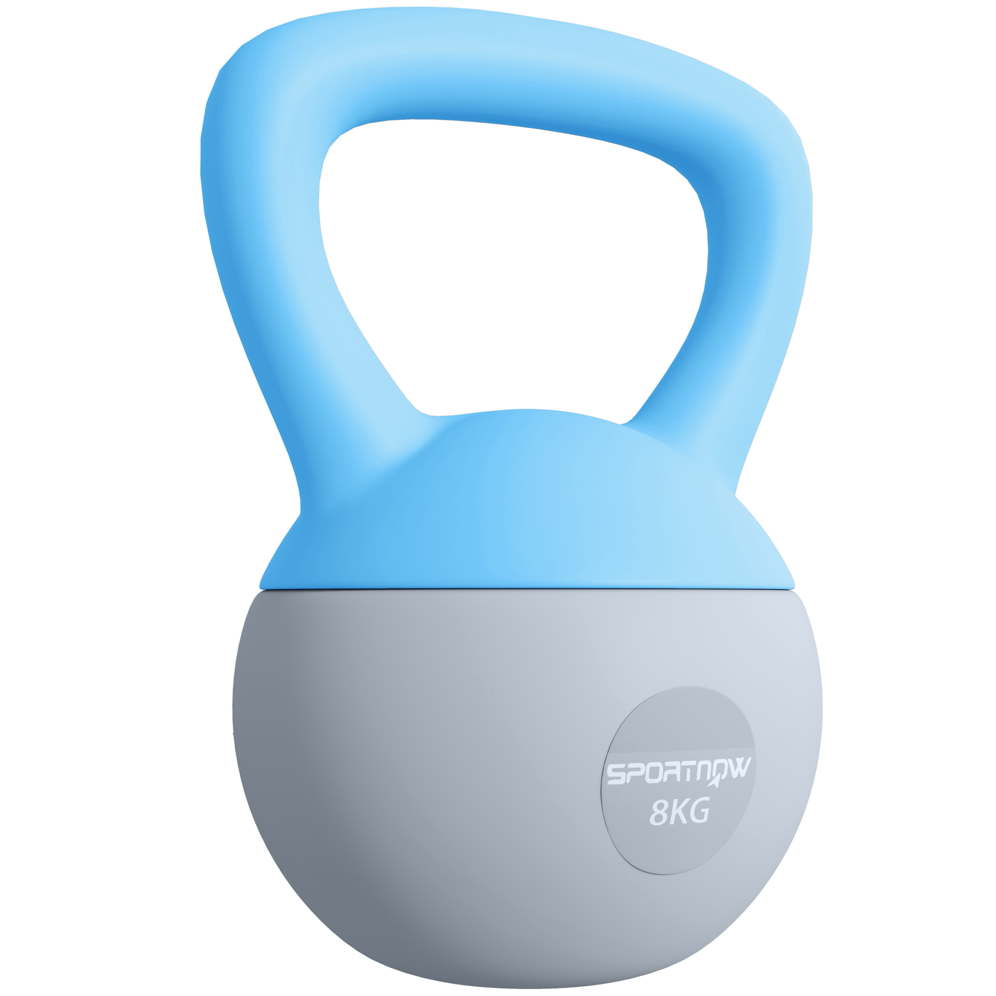 SPORTEDGE 8KG Soft Kettlebell with Non Slip Handle for Home Gym - Light Blue Grey - Life Essentials