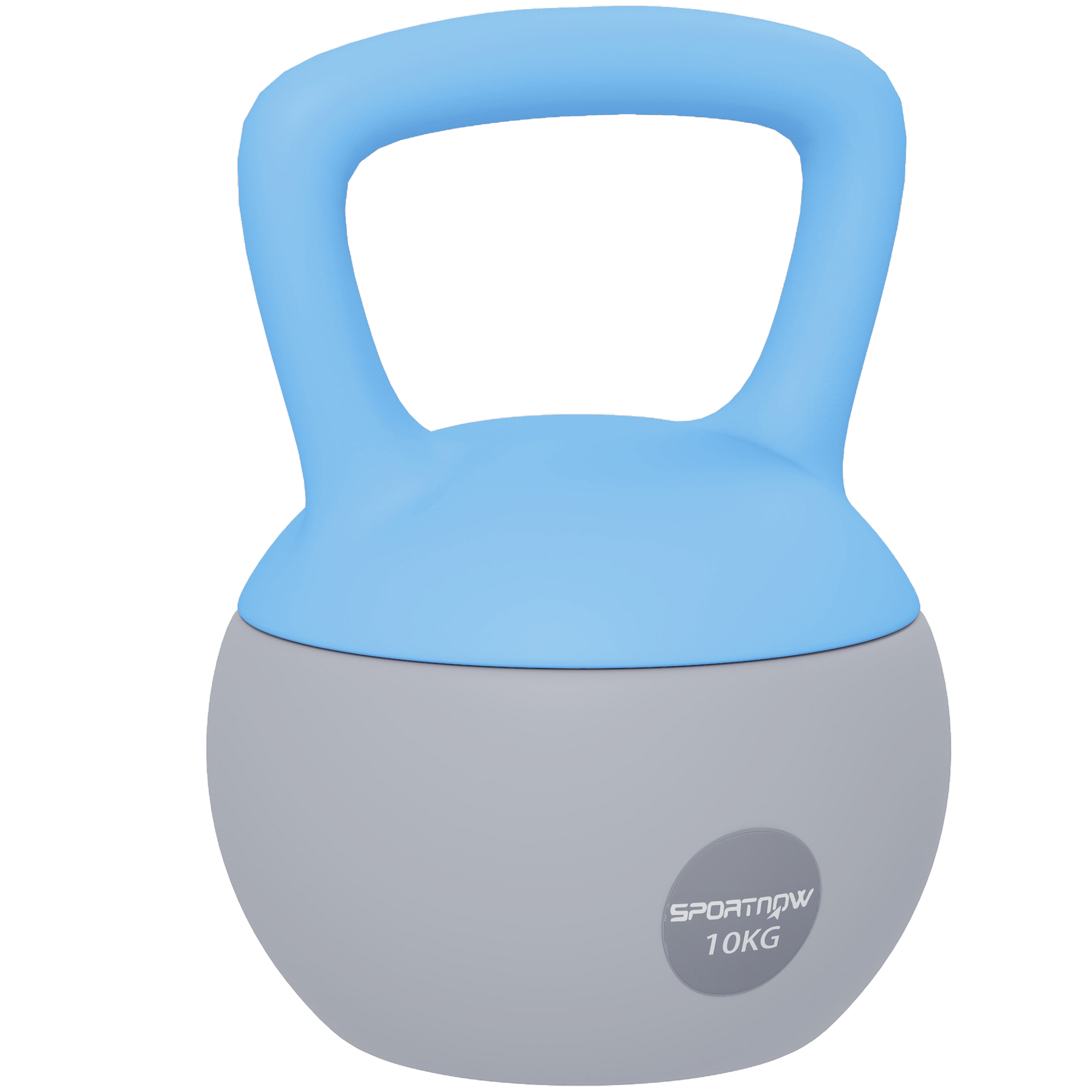 SPORTEDGE 10KG Soft Kettlebell with Non Slip Handle for Home Gym - Light Blue Grey - Life Essentials