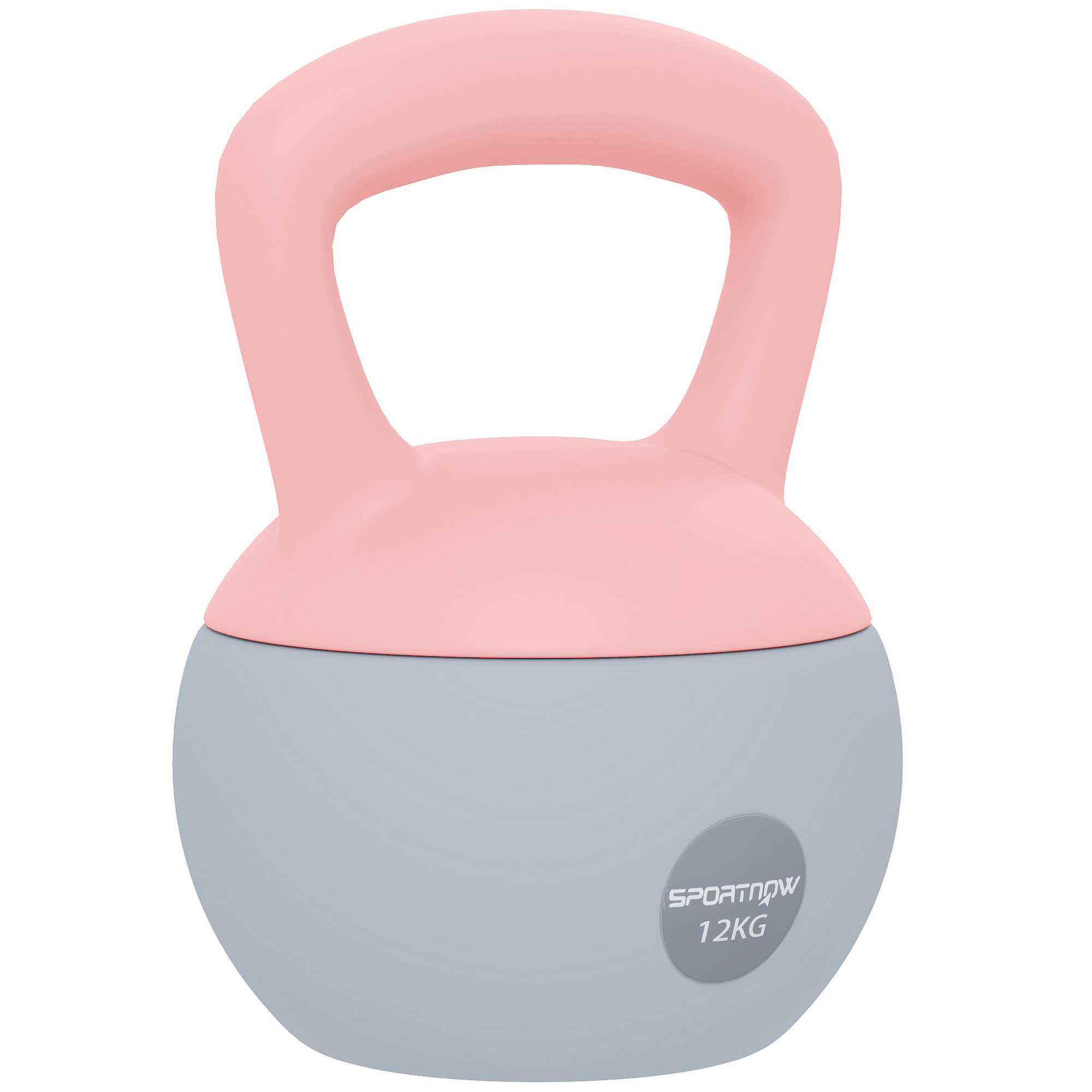 SPORTEDGE 12KG Soft Kettlebell with Non Slip Handle for Home Gym - Pink Grey - Life Essentials