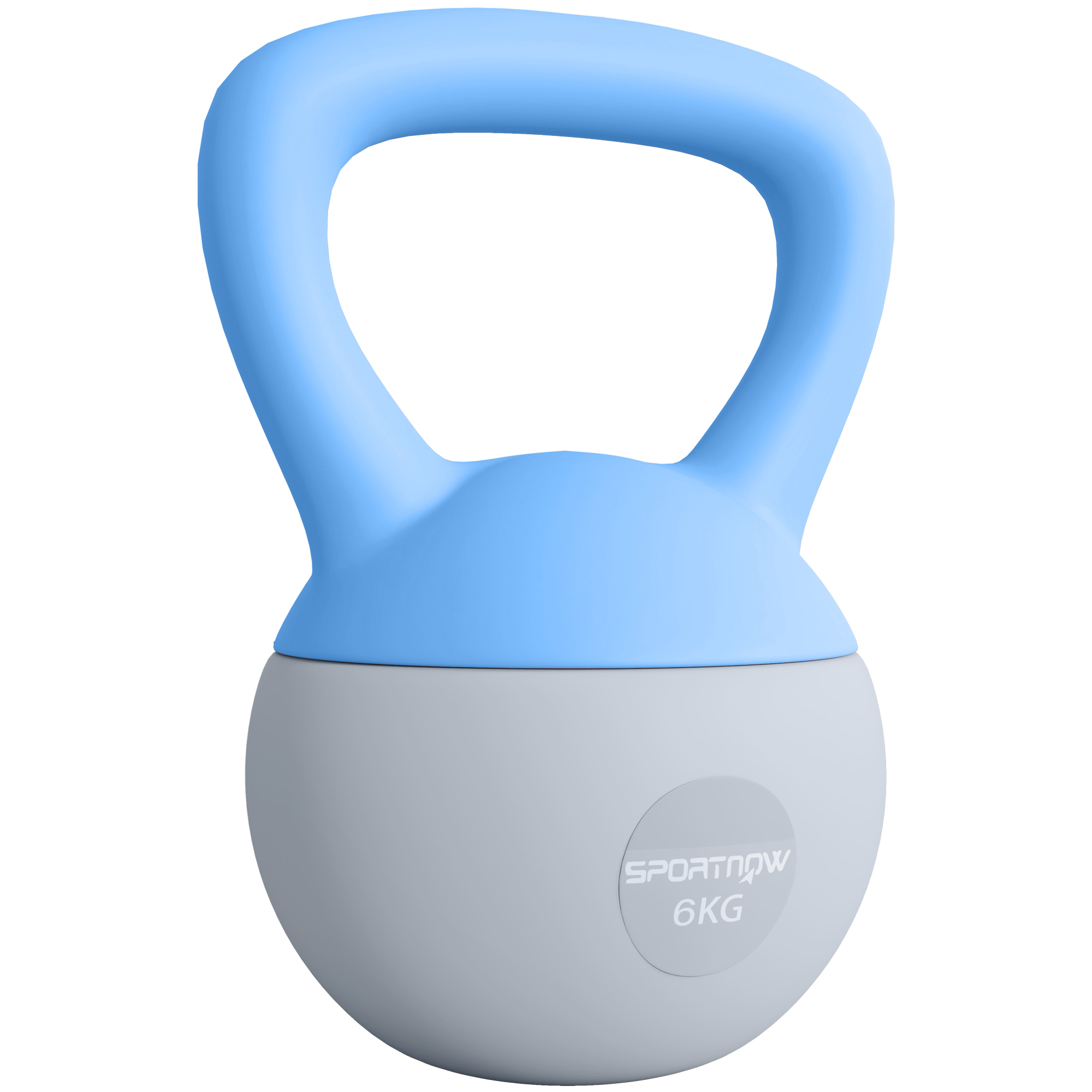 SPORTEDGE 6KG Soft Kettlebell with Non Slip Handle for Home Gym - Light Blue Grey - Life Essentials