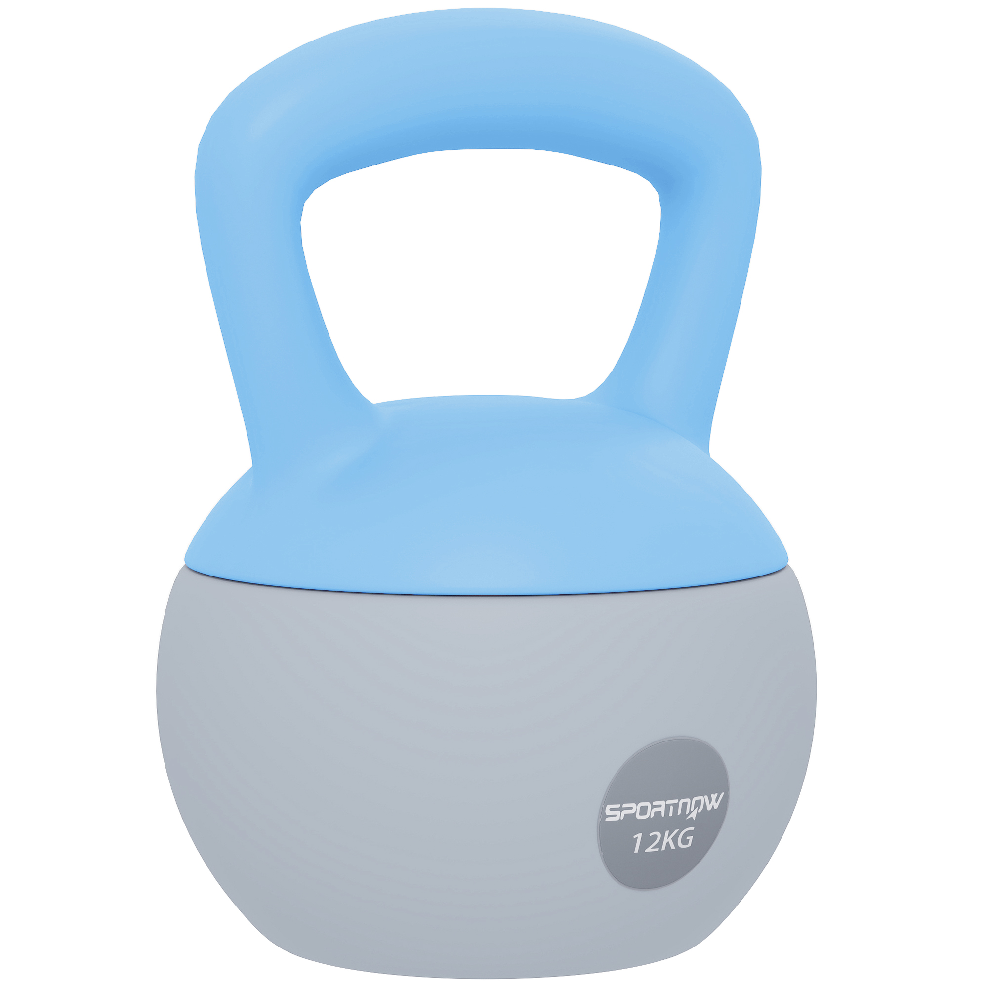 SPORTEDGE 12KG Soft Kettlebell with Non Slip Handle for Home Gym - Light Blue Grey - Life Essentials