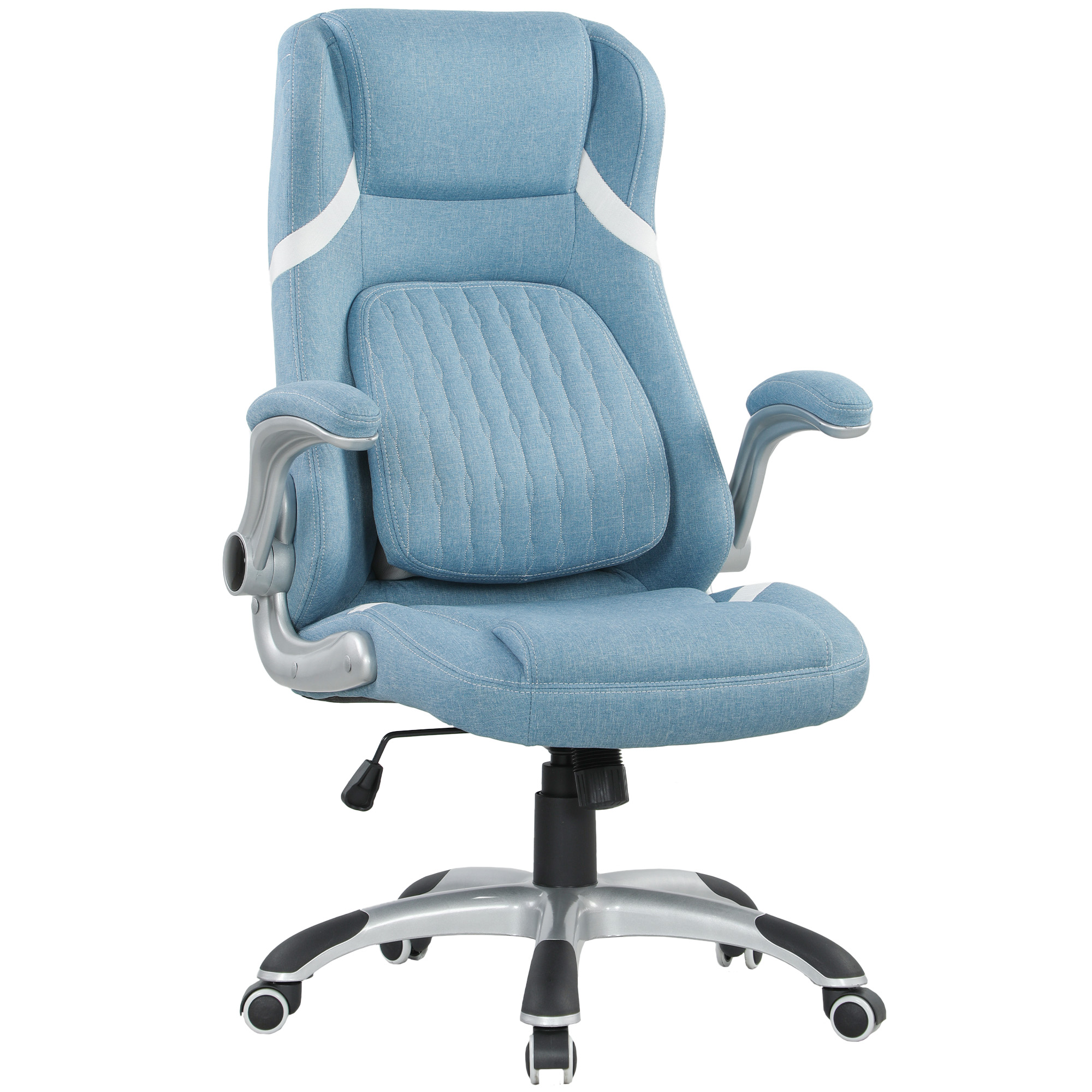 VONSETTA Linen Look Office Chair Adjustable Height Tension - Blue - Life Essentials
