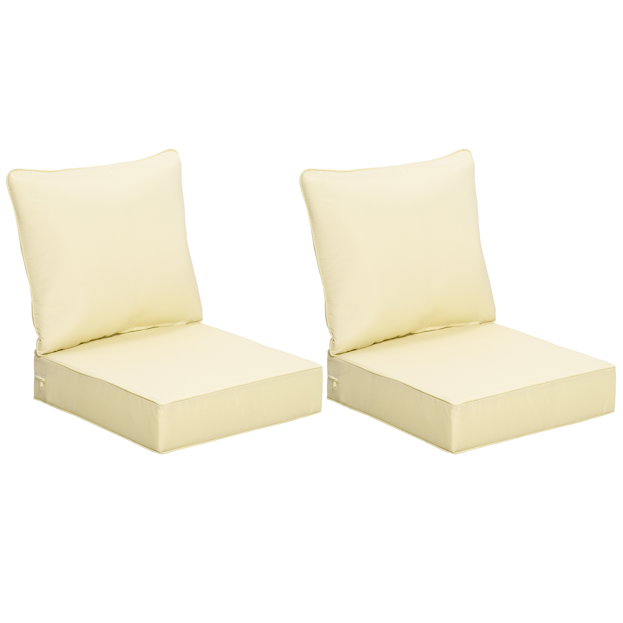SUNVISTA 4 Pieces Outdoor Seat Back Cushion Set Patio Deep Seating Replacement - Beige - Life Essentials