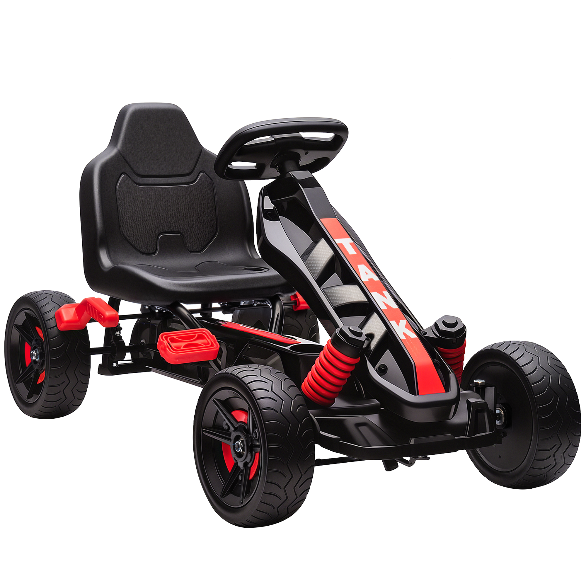 AIVAGO Pedal Go Kart for Kids Ages 3-6 Automatic Clutch Brake EVA Wheels - Red - Life Essentials