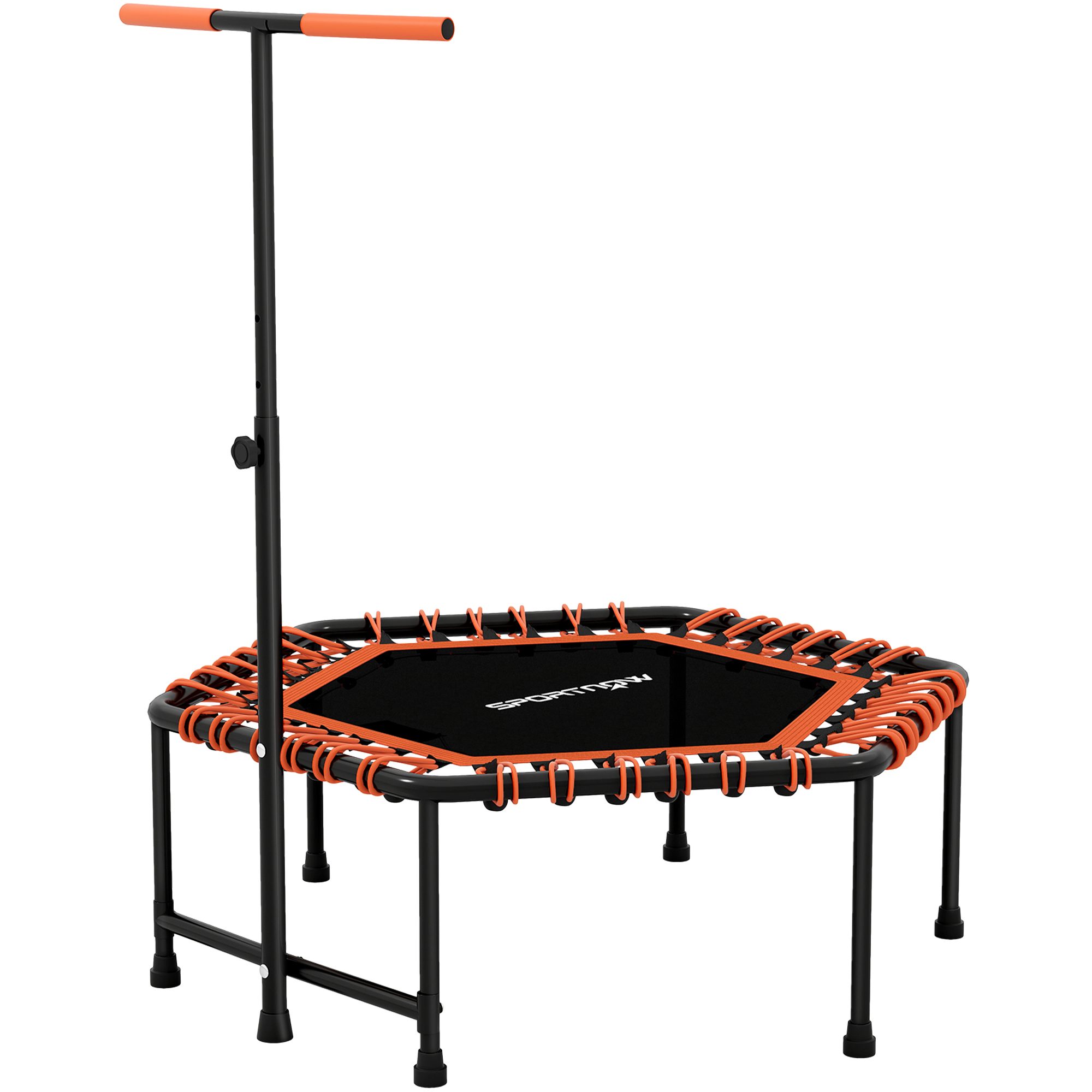 SPORTEDGE 45in Rebounder Trampoline for Adults Quiet Bungee LED Lights Handle - Orange - Life Essentials