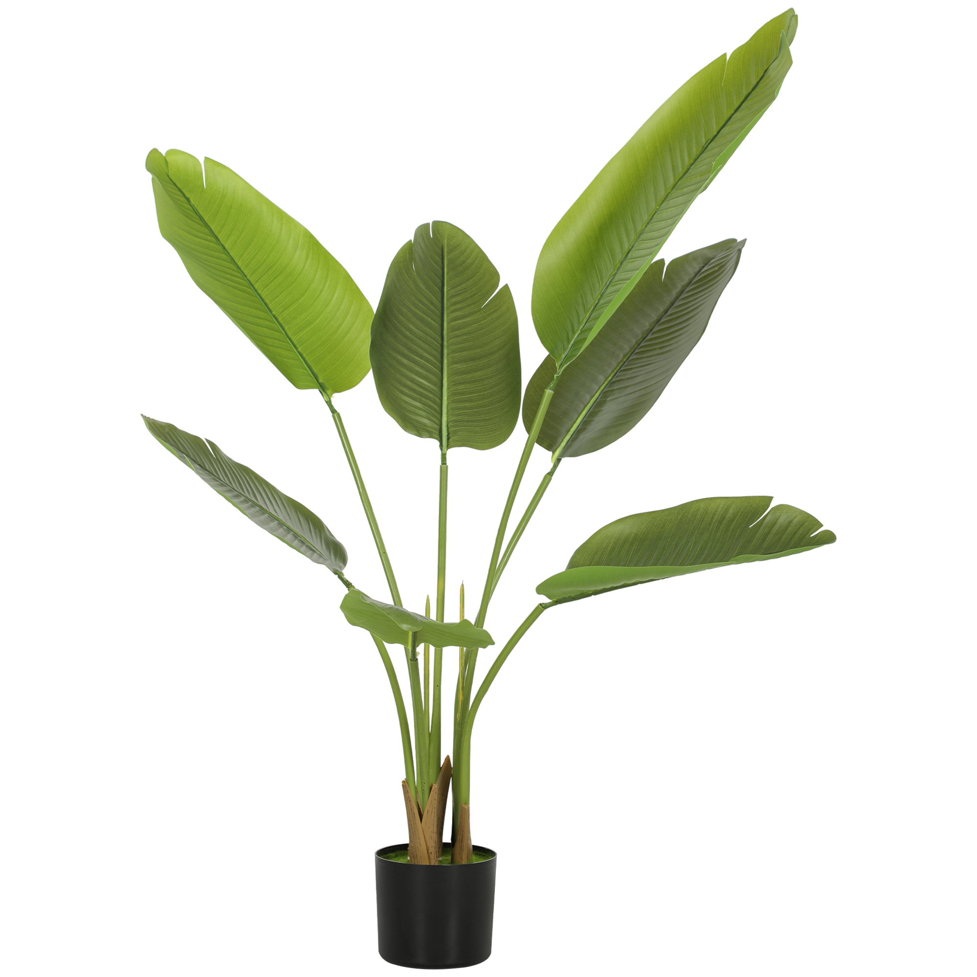HERON 109cm Artificial Bird Paradise Plant Faux Banana Leaf Tree - Green - Life Essentials
