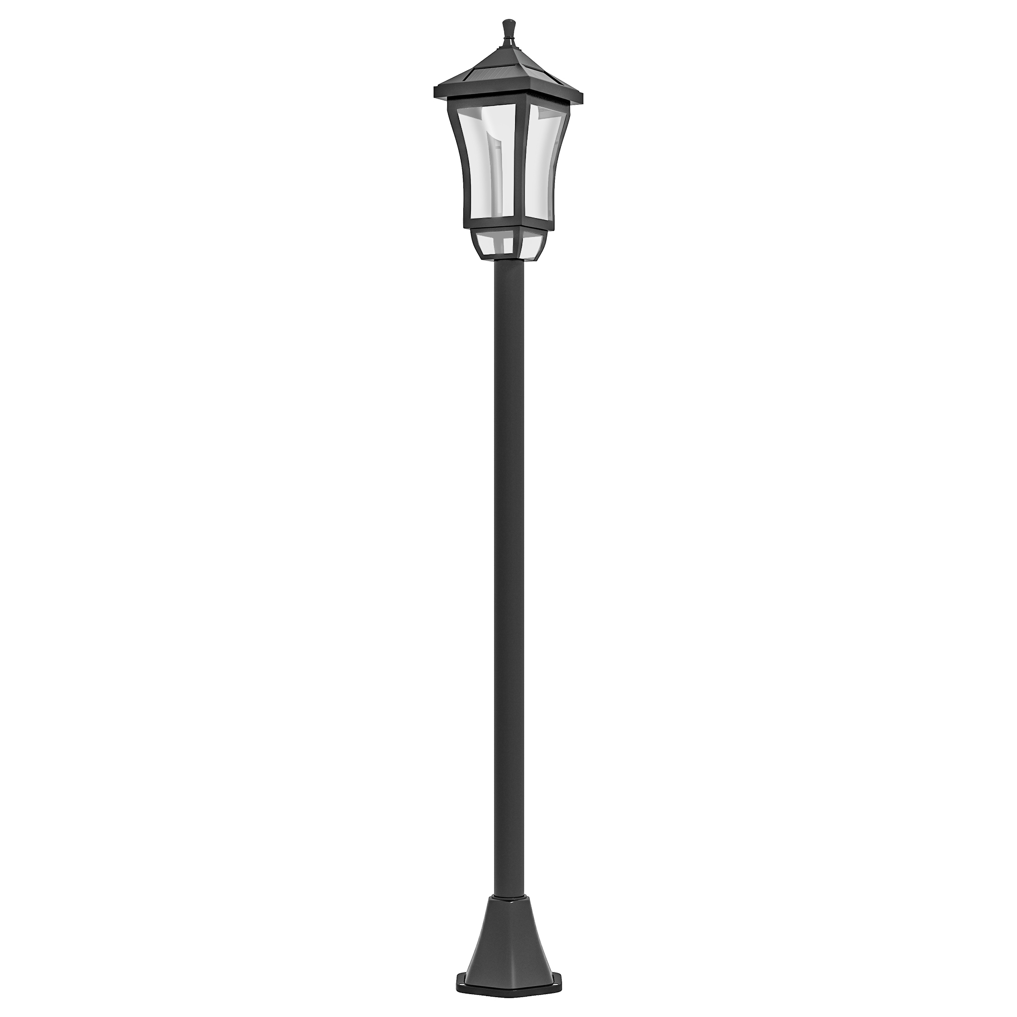 SUNVISTA 1.3m Outdoor LED Solar Garden Lamp Post Light, IP44 Waterproof - Cool White - Life Essentials