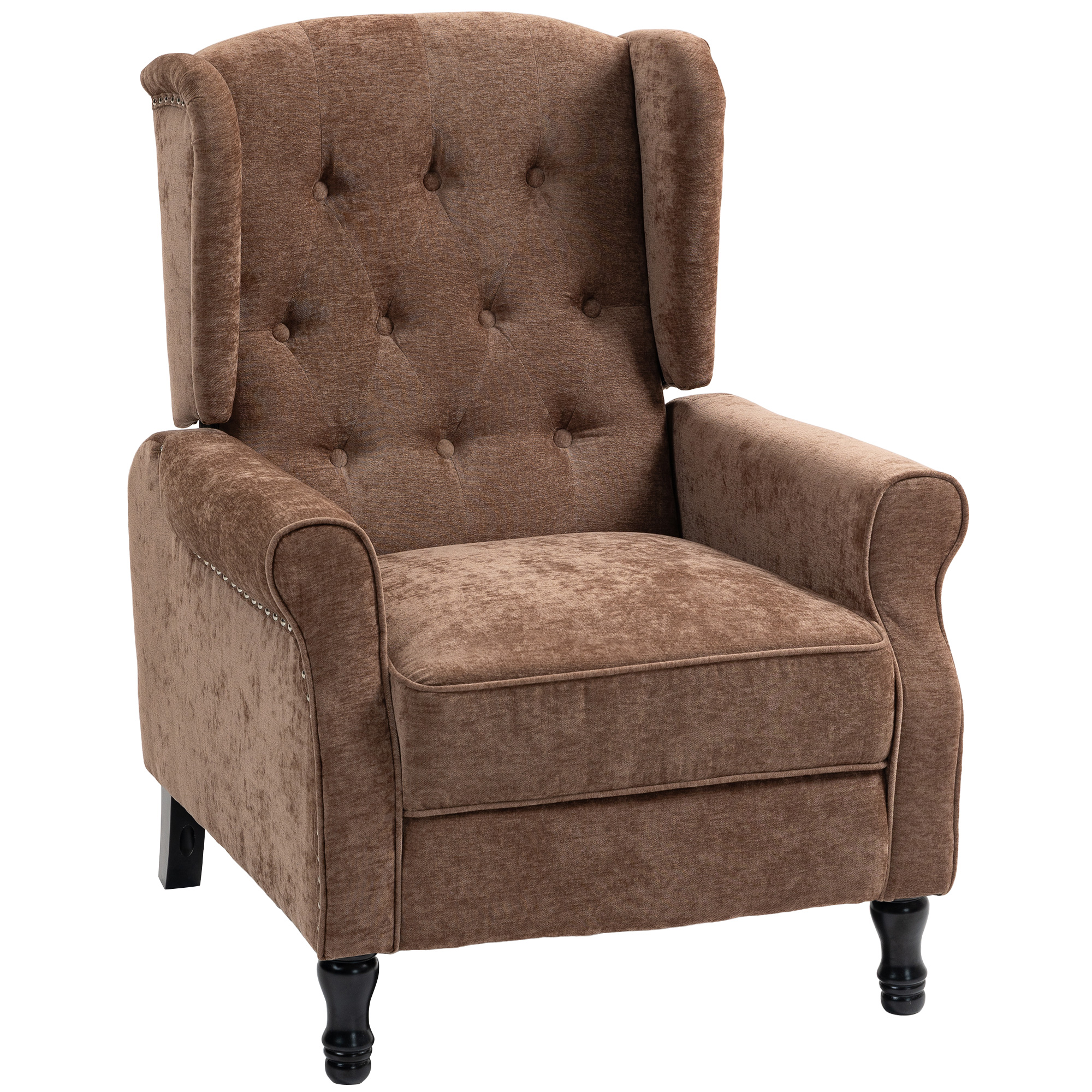 HERON 150 Reclining Vintage Armchair with Footrest - Brown - Life Essentials