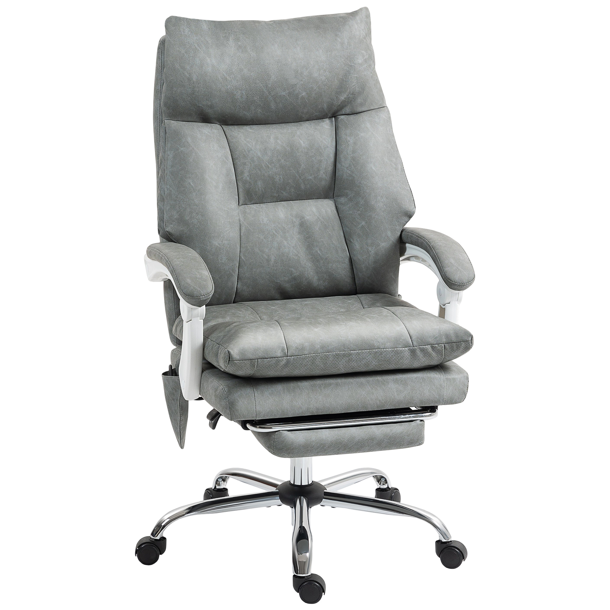 HERON Faux Leather Office Chair Inflatable Lumbar - Grey - Life Essentials