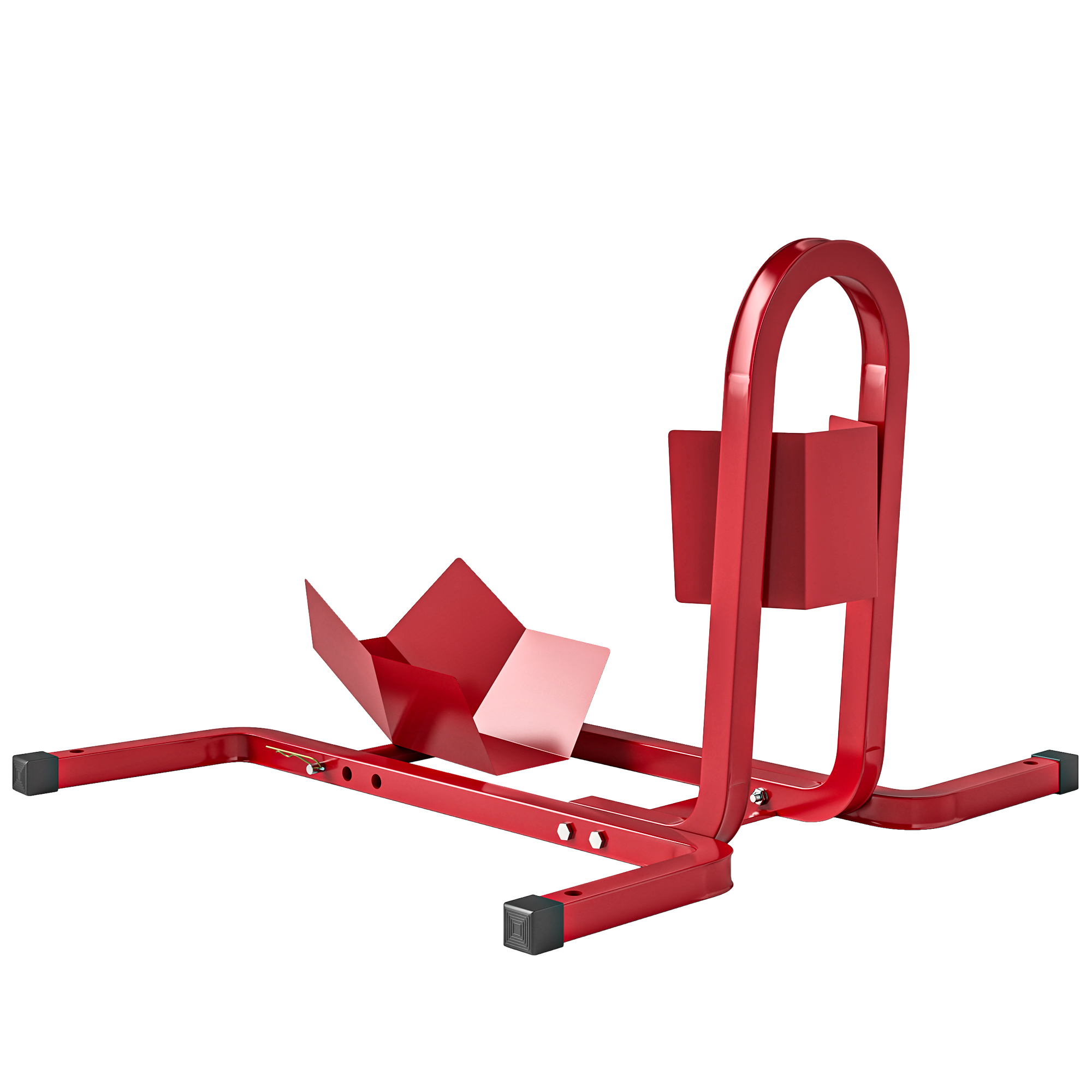 TORLEN Motorcycle Wheel Chock Metal Adjustable Front Tyre Stand - Red - Life Essentials