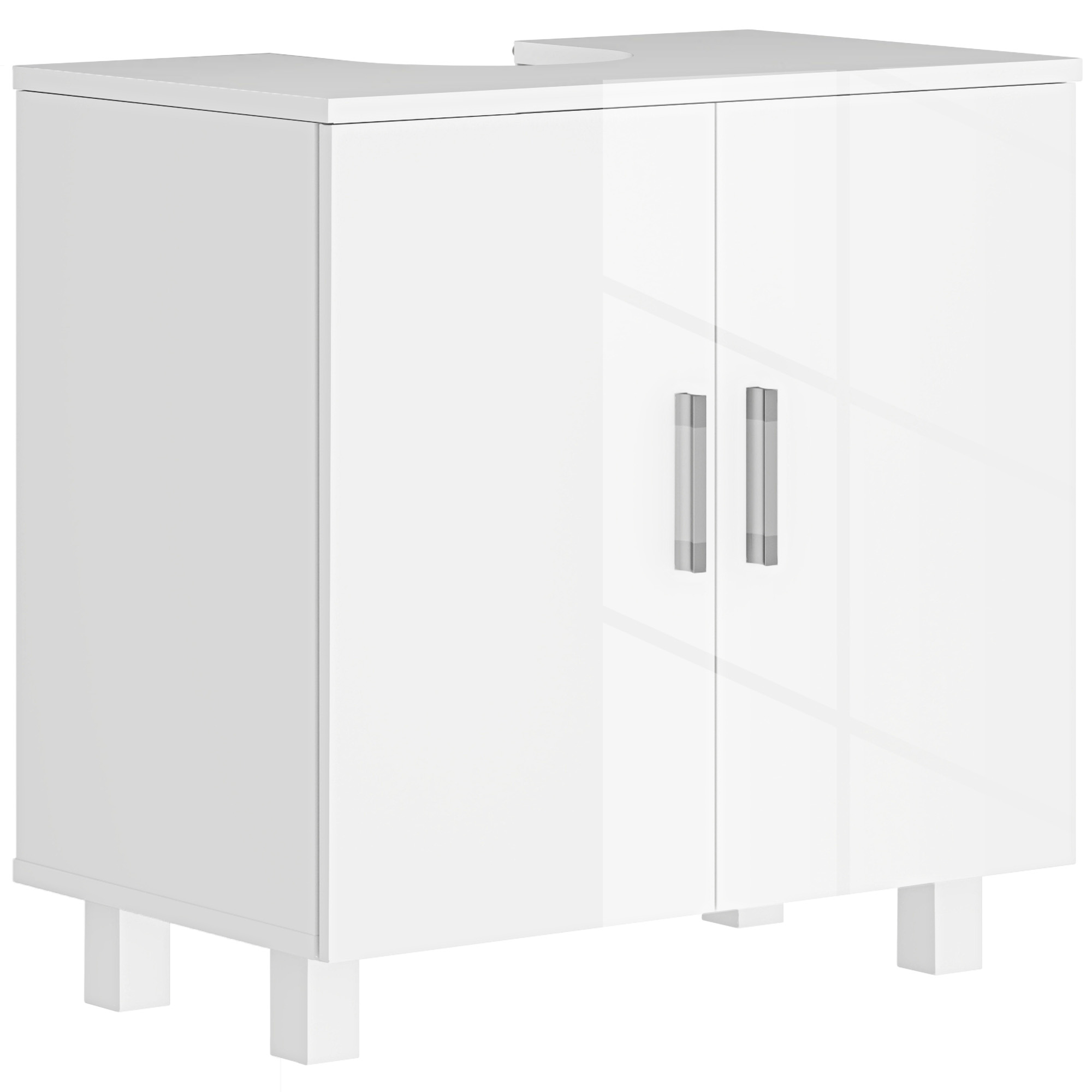GRENZ Bathroom Under Sink Cabinet Wooden High Gloss - White - Life Essentials