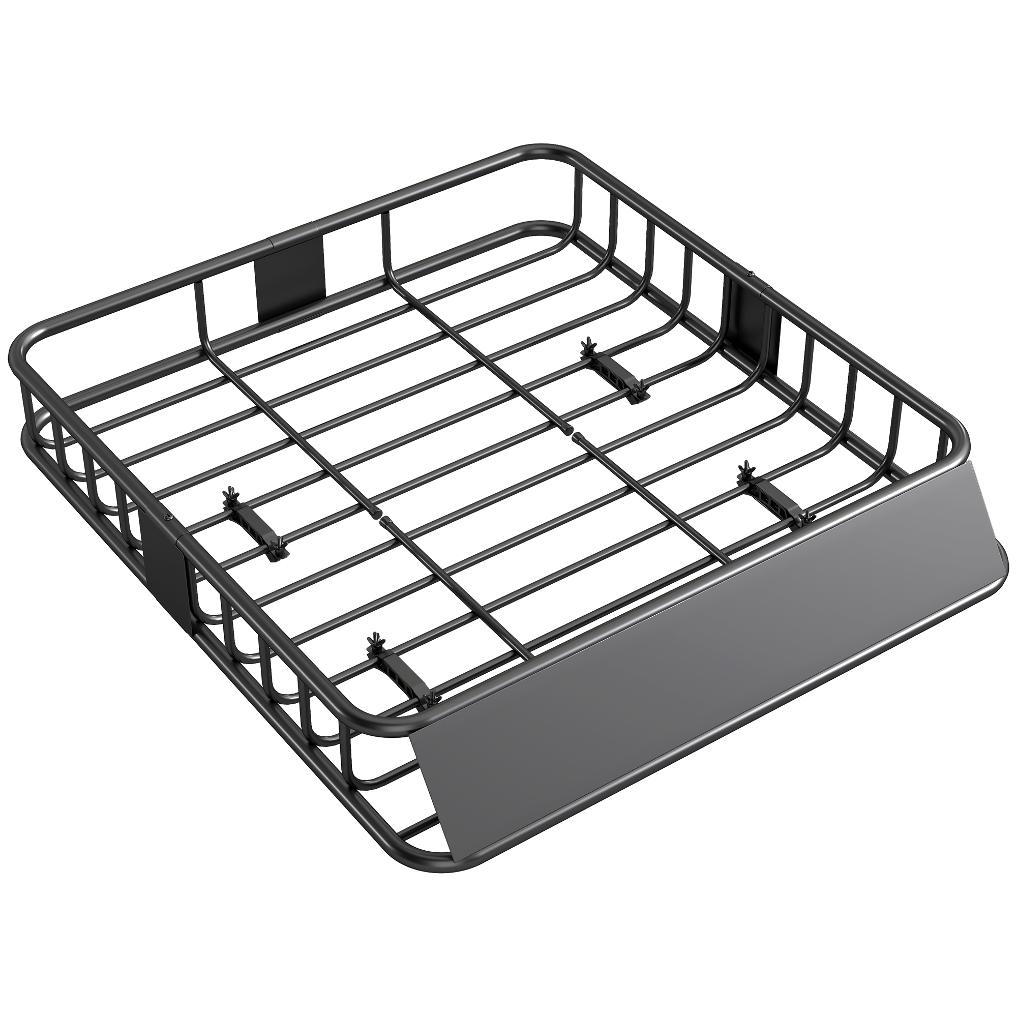 HERON Universal Roof Rack Basket Tray 90.7kg Steel Car Carrier Wind Fairing - Black - Life Essentials