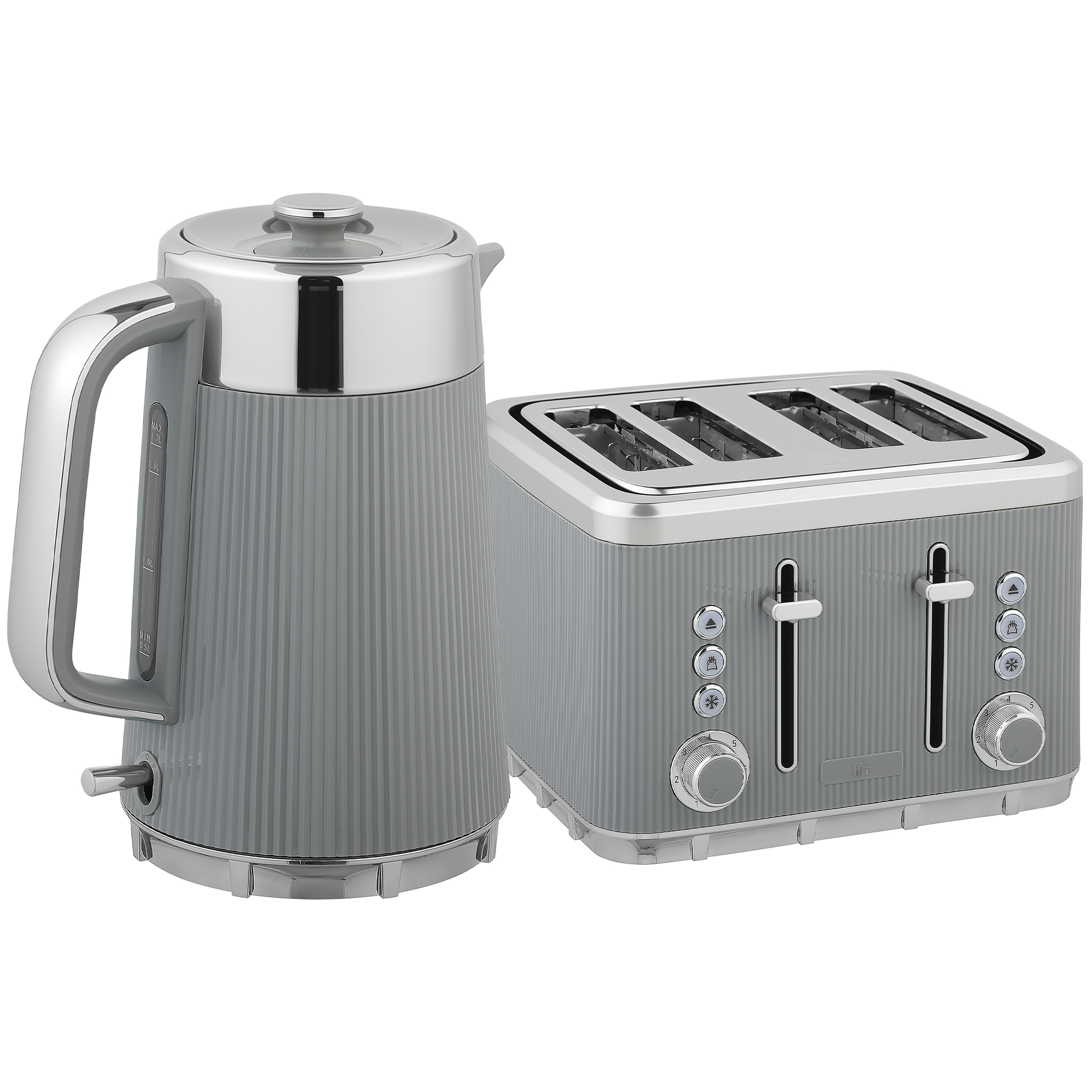 HERON Electric Kettle Toaster Set 3000W 1.7L UK Strix Limescale Filter - Tan - Life Essentials