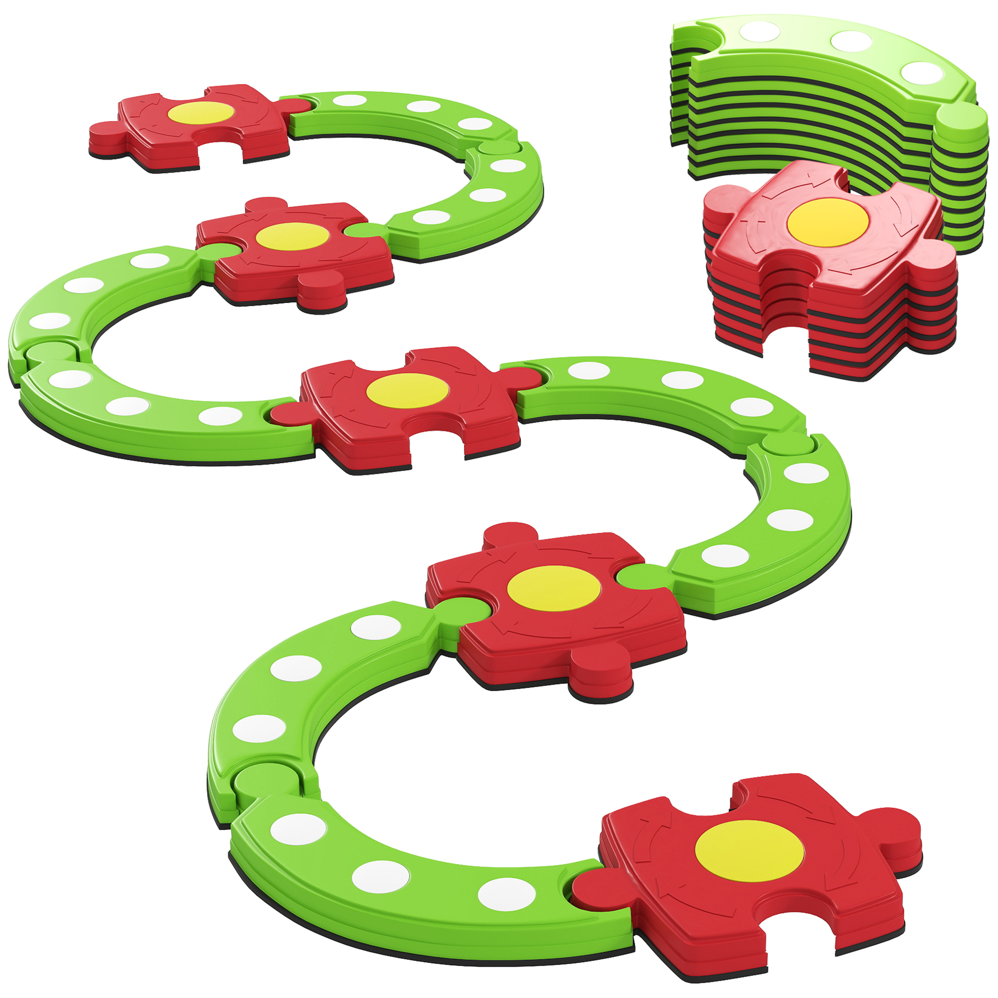 AIVAGO 13 PCS Kids Balance Beam Stepping Stones Non slip Textured Surface - Green - Life Essentials