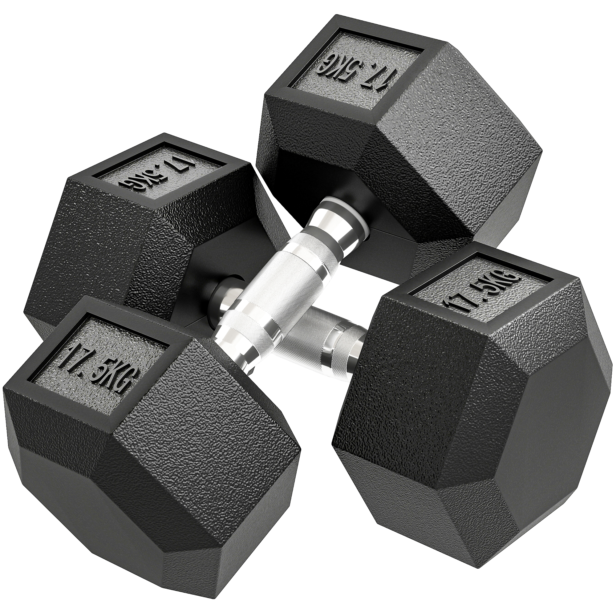 TAVRIC Rubber Hex Dumbbell Portable 2x17.5KG - Black - Life Essentials