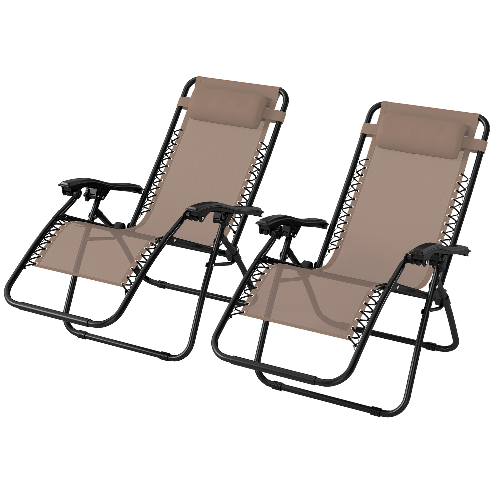 SUNVISTA Zero Gravity Reclining Chairs Set of 2 with Pillow - Beige - Life Essentials