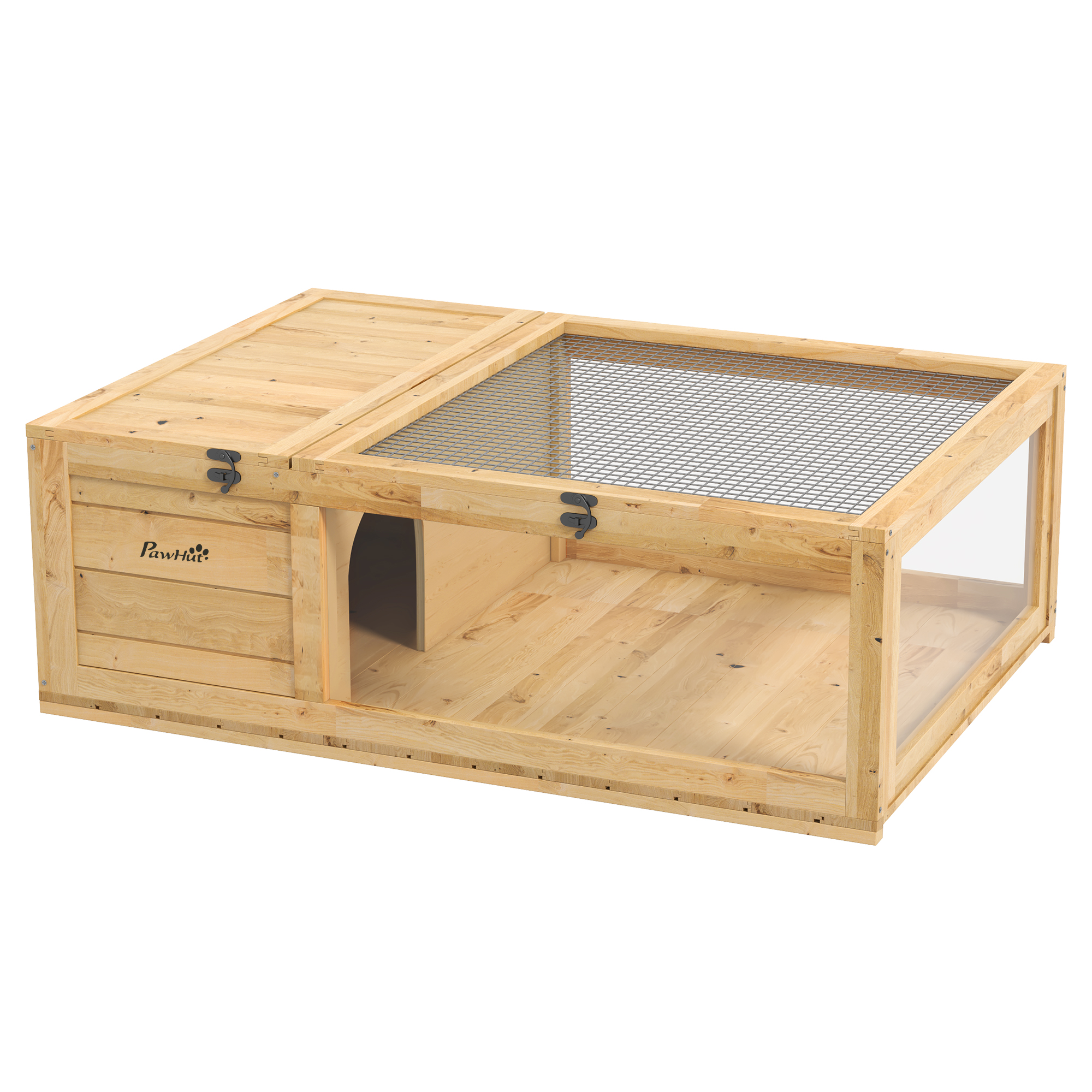 ZENVO Wooden Tortoise House Reptile Enclosure - Yellow - Life Essentials
