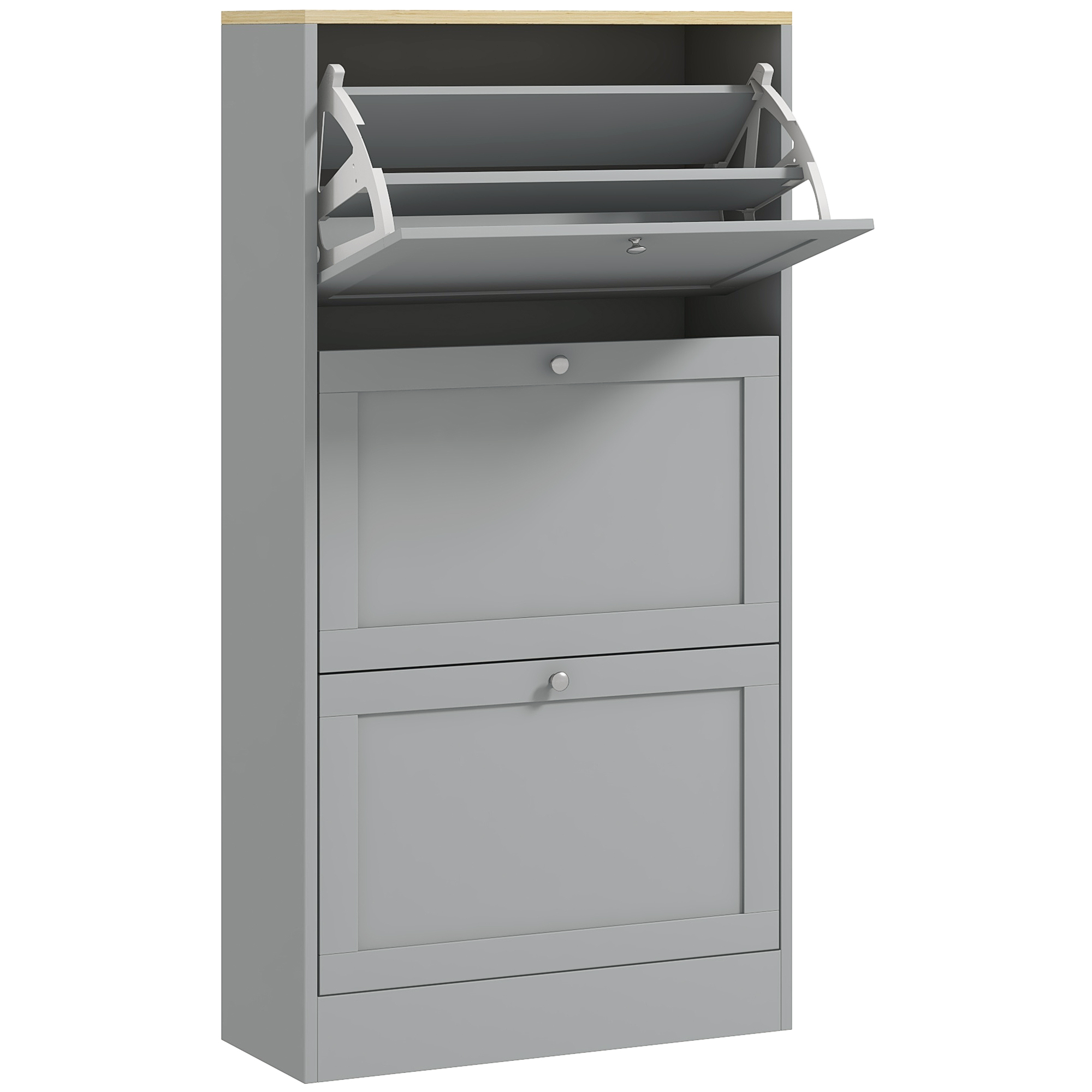 SIMA 3 Fiip Doors Tall Shoe Cabinet - Grey - Life Essentials