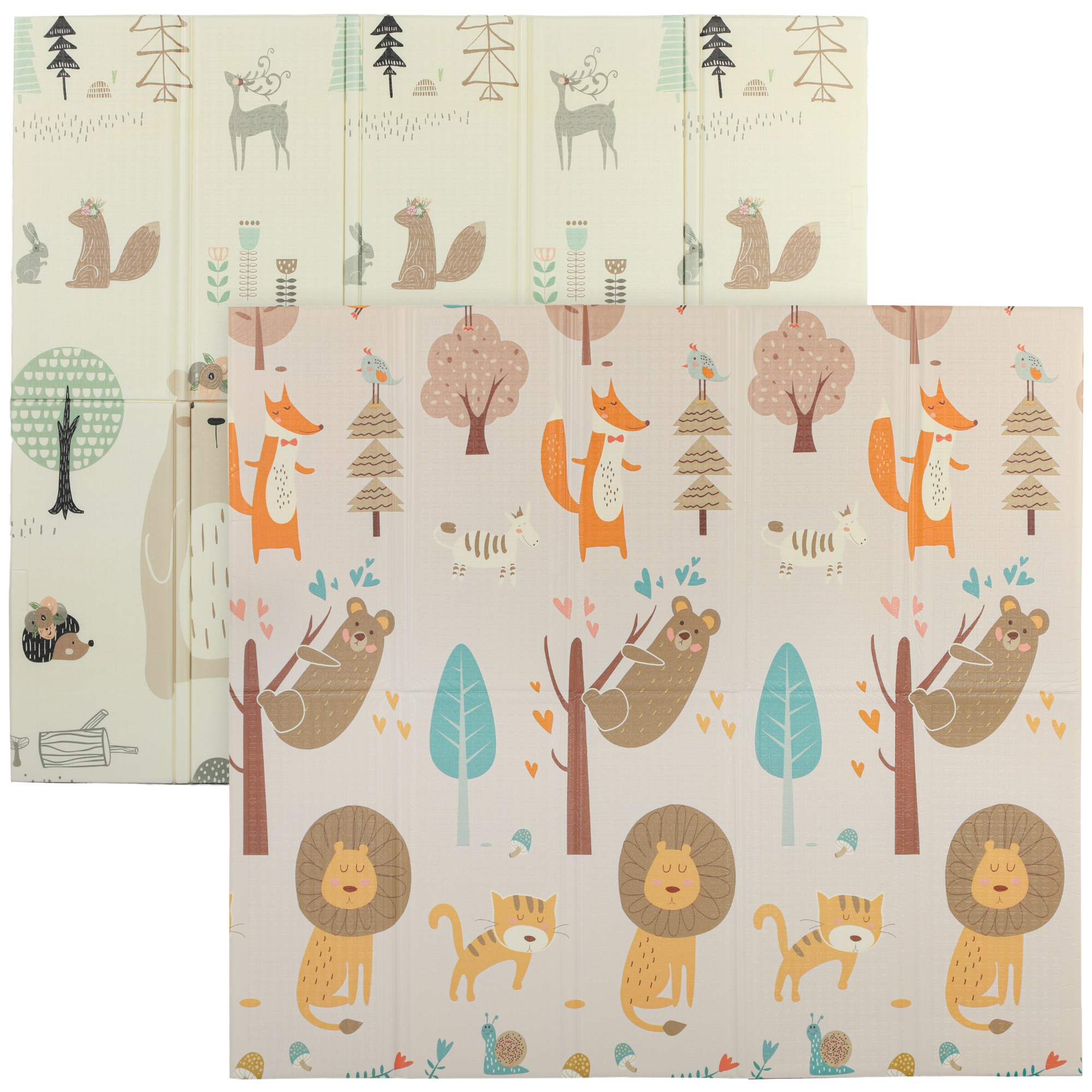 AIVAGO Baby Play Mat, Double-Sided Foldable Crawling Mat, Reversible Waterproof - Animal - Life Essentials