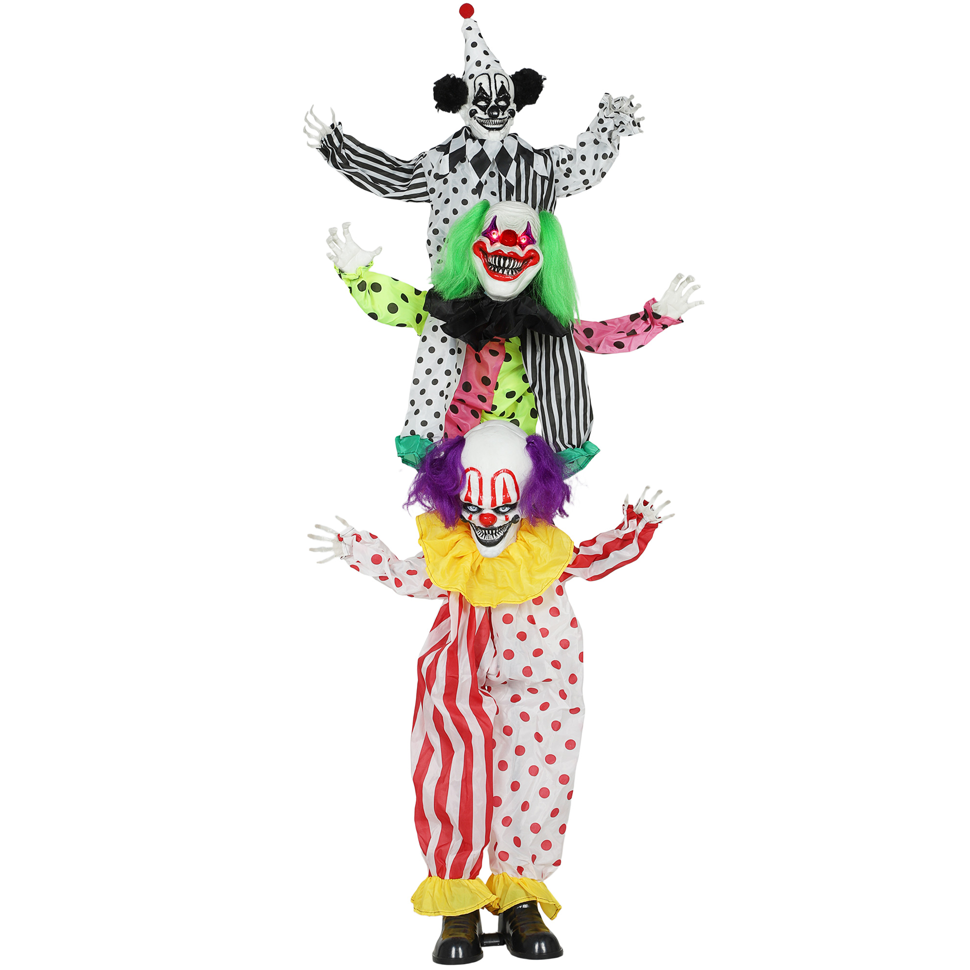 Stackable Clown Decoration Steel Animated Halloween Prop - Red - Life Essentials