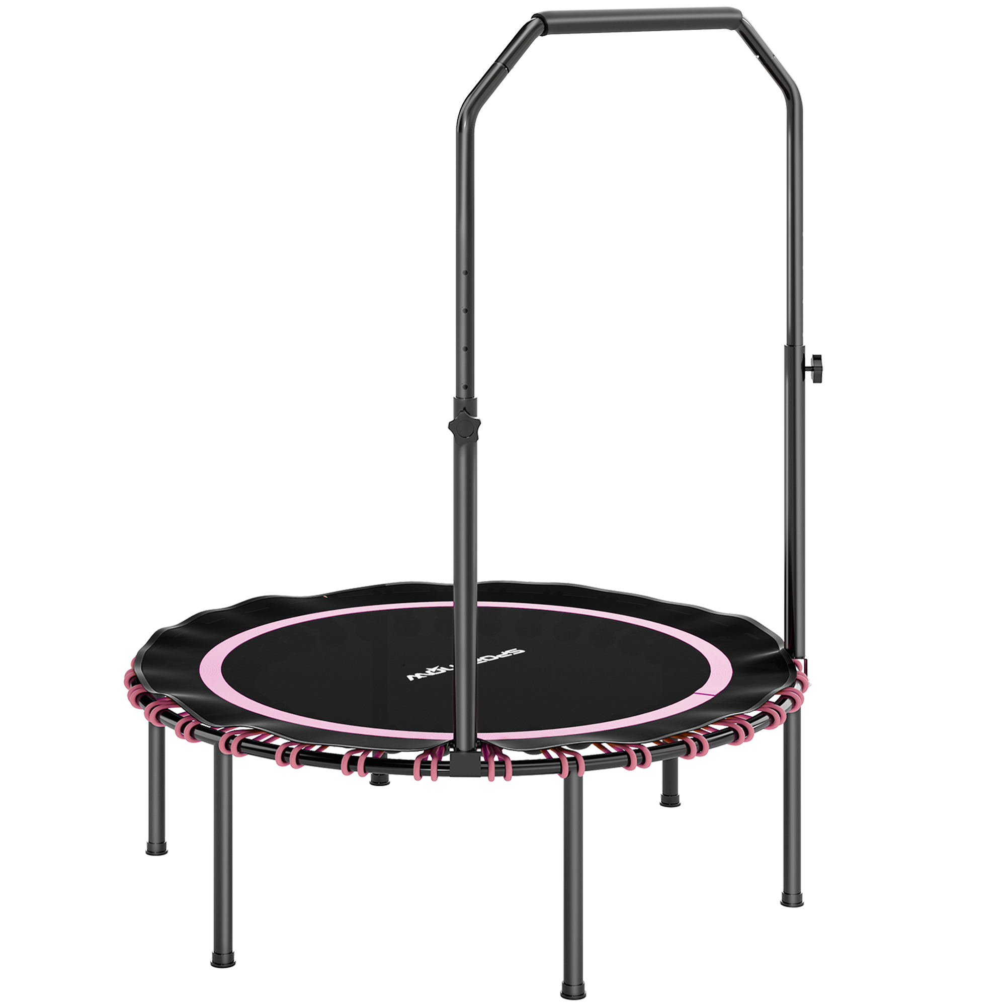 TALMOR Fitness Trampoline Steel Foldable Rebounder with Handle - Pink - Life Essentials