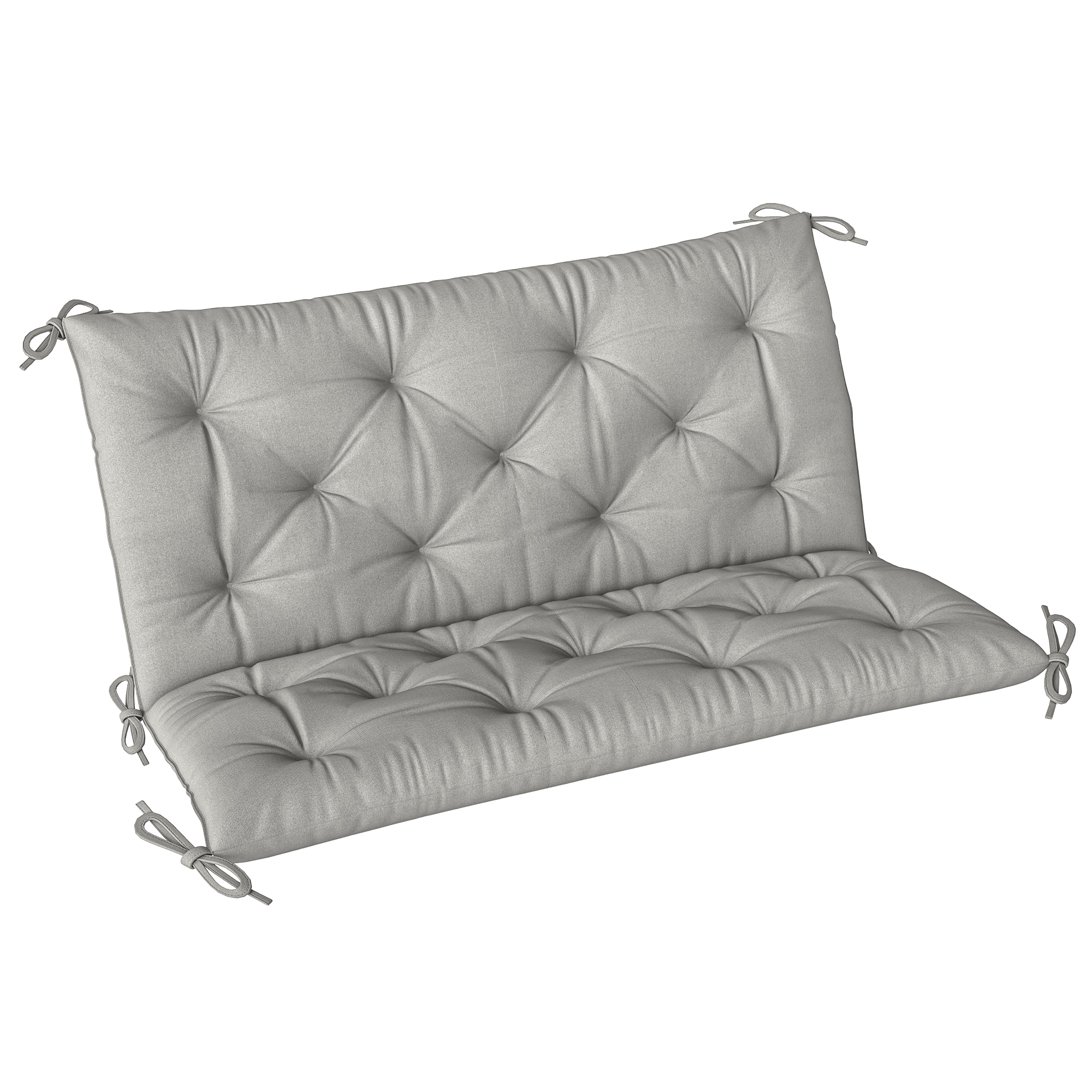 QUORWIN Polyester 2 Seater Outdoor Bench Cushion - Light Grey - Life Essentials