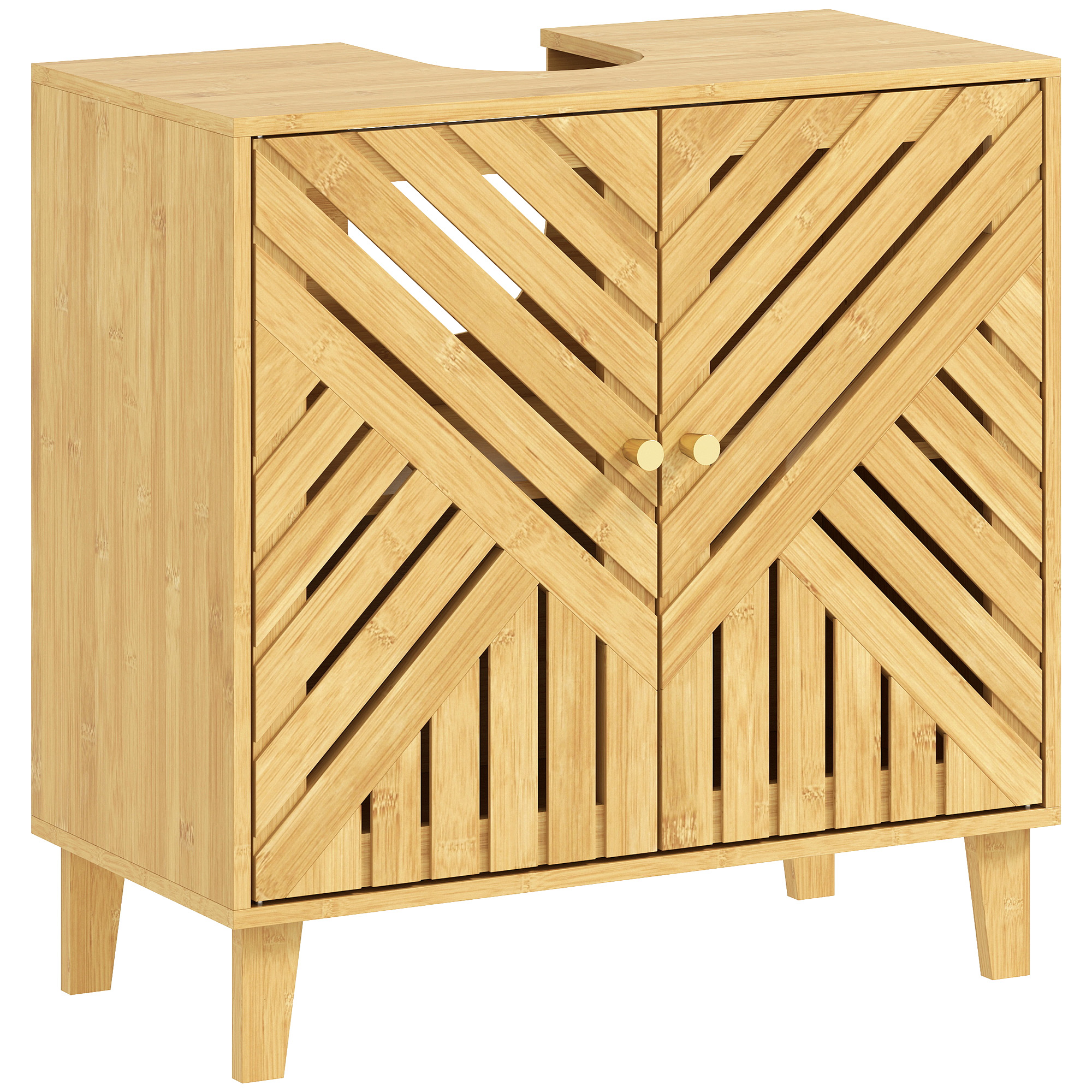 HAVON Bathroom Under Sink Cabinet Bamboo with Adjustable Shelf - Natural - Life Essentials