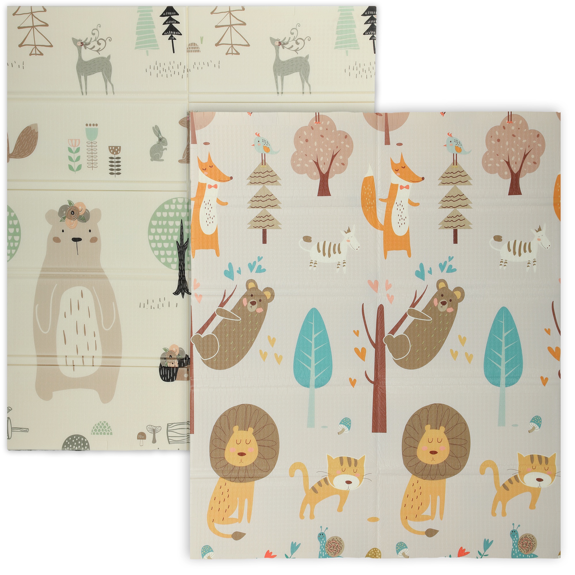 AIVAGO Animal-Themed Foldable Baby Play Mat Double-Sided 177 x 146 cm - Multi - Life Essentials