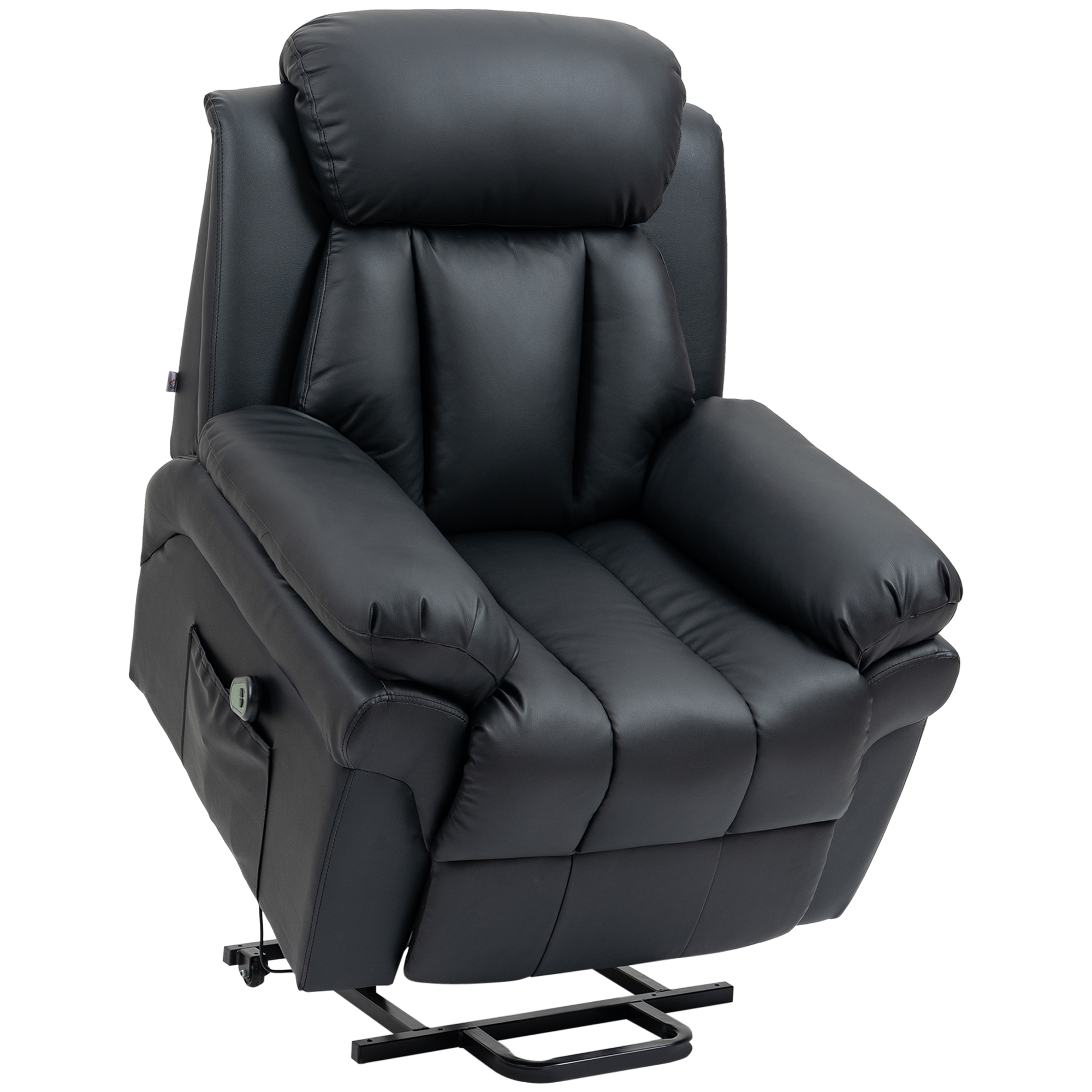 CORVIN Faux Leather Electric Recliner Armchair - Black - Life Essentials