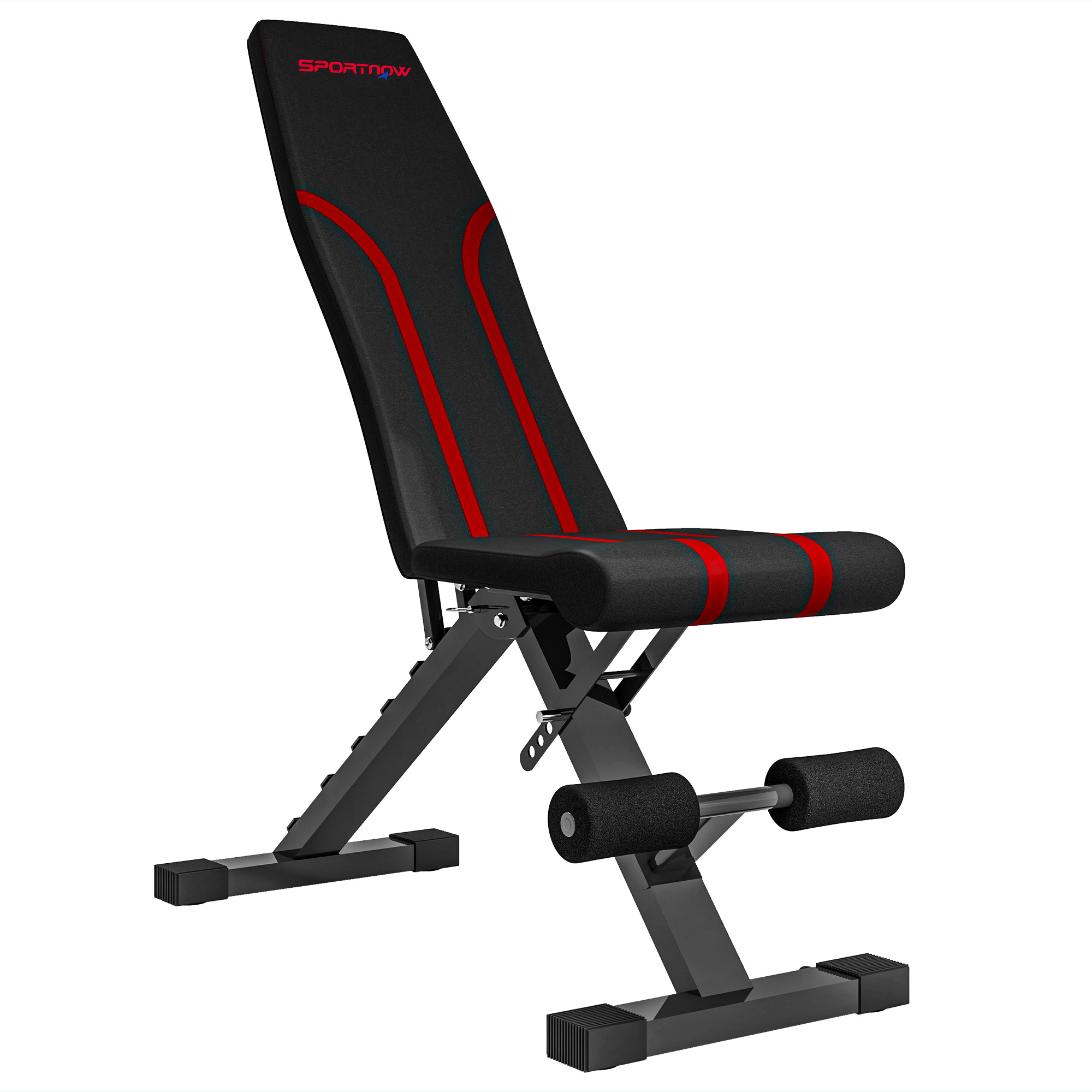 LYSANTHOR Foldable Weight Bench Incline Flat Bench Press with 6-Level Backrest - Black - Life Essentials