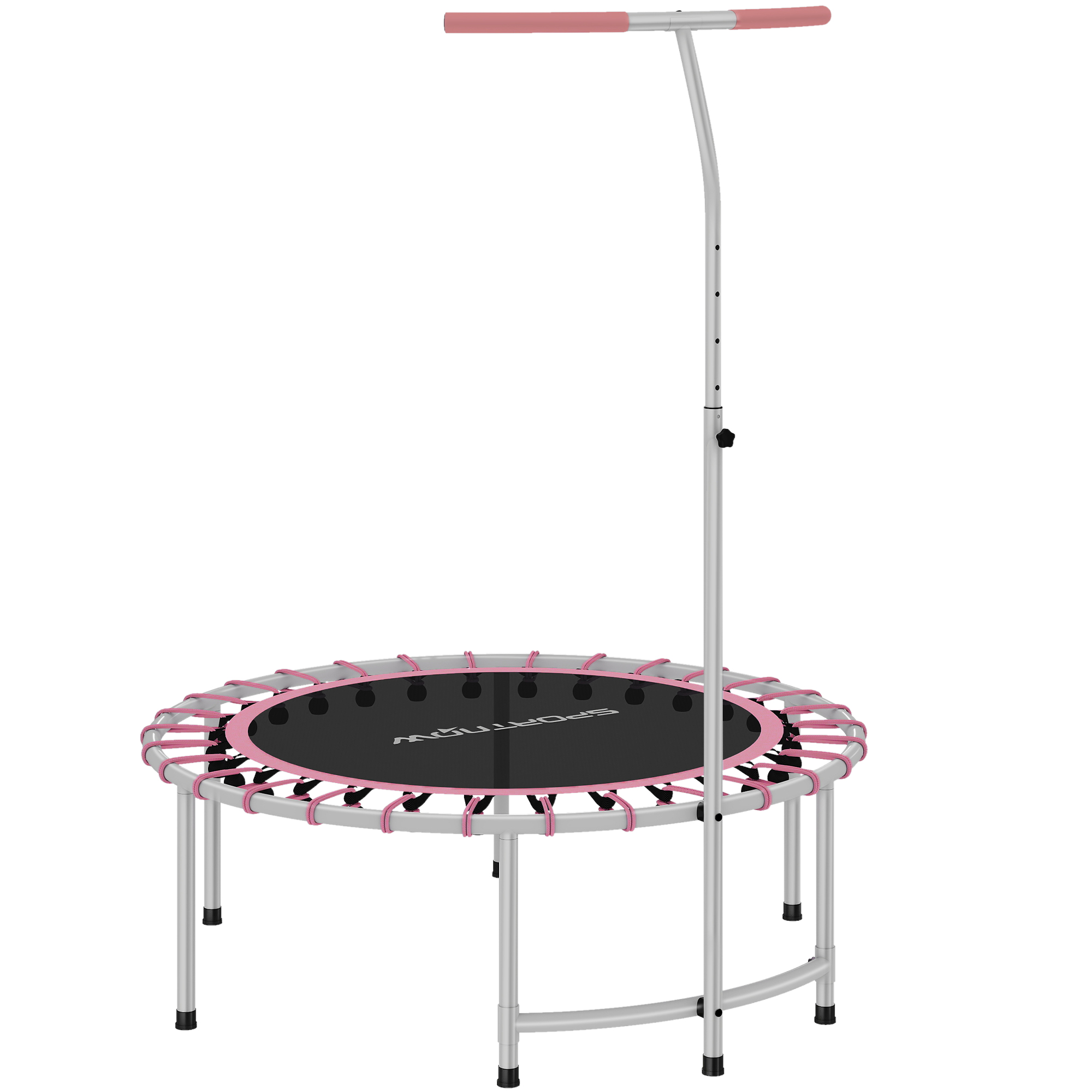 TALVER Fitness Trampoline Steel Mini Rebounder with Handle - Pink - Life Essentials