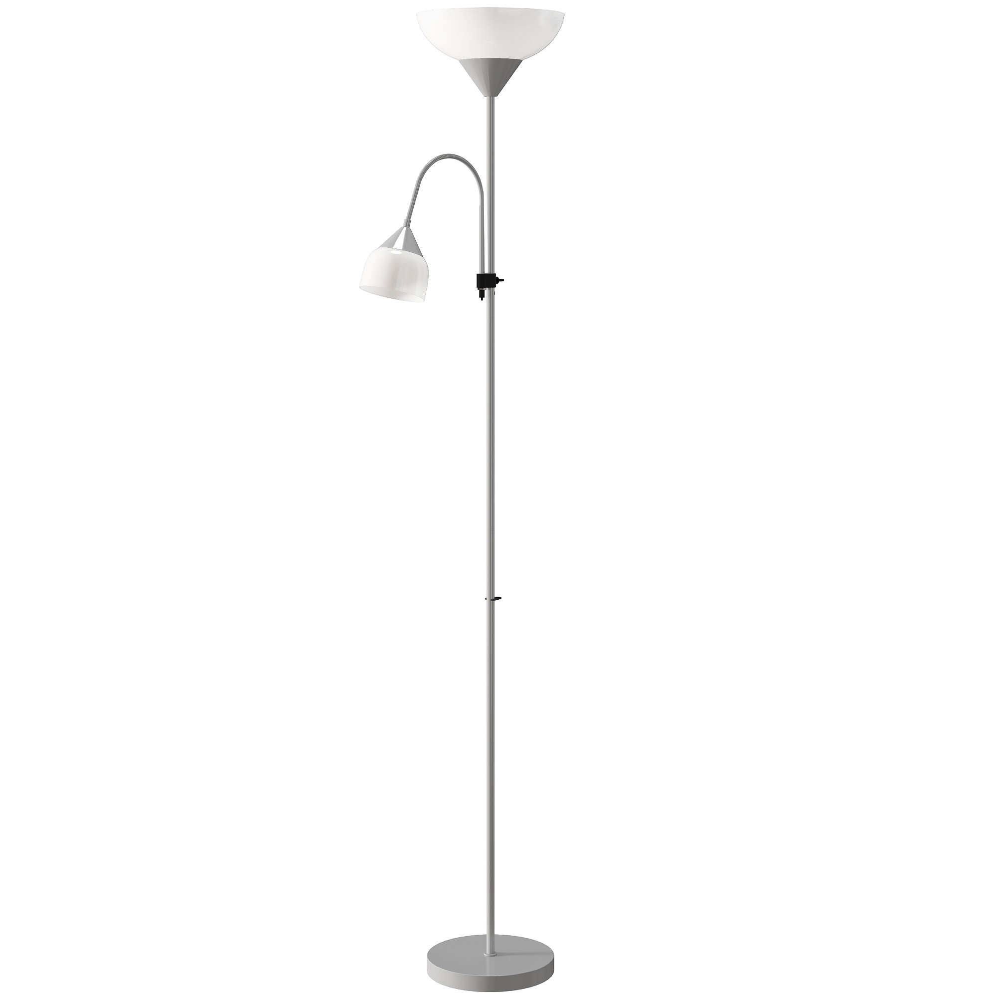TORVIN LED Floor Lamp 180cm Standing Lamp Adjustable Gooseneck - Silver - Life Essentials