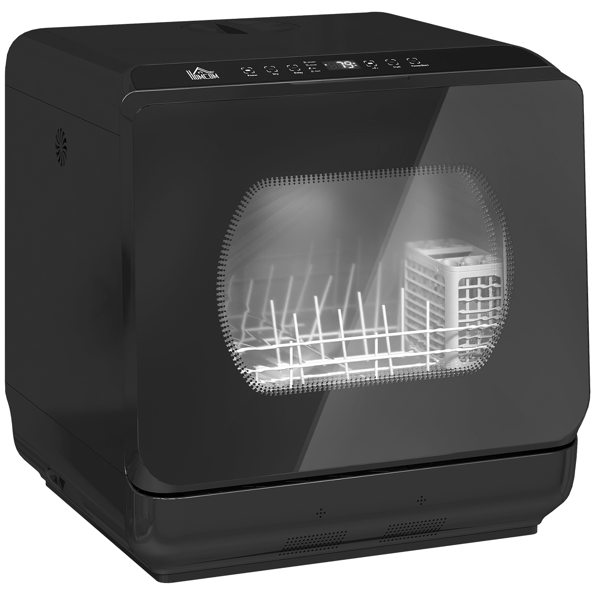 DARVEN Table Top Dishwasher Built in Water Tank - Black - Life Essentials