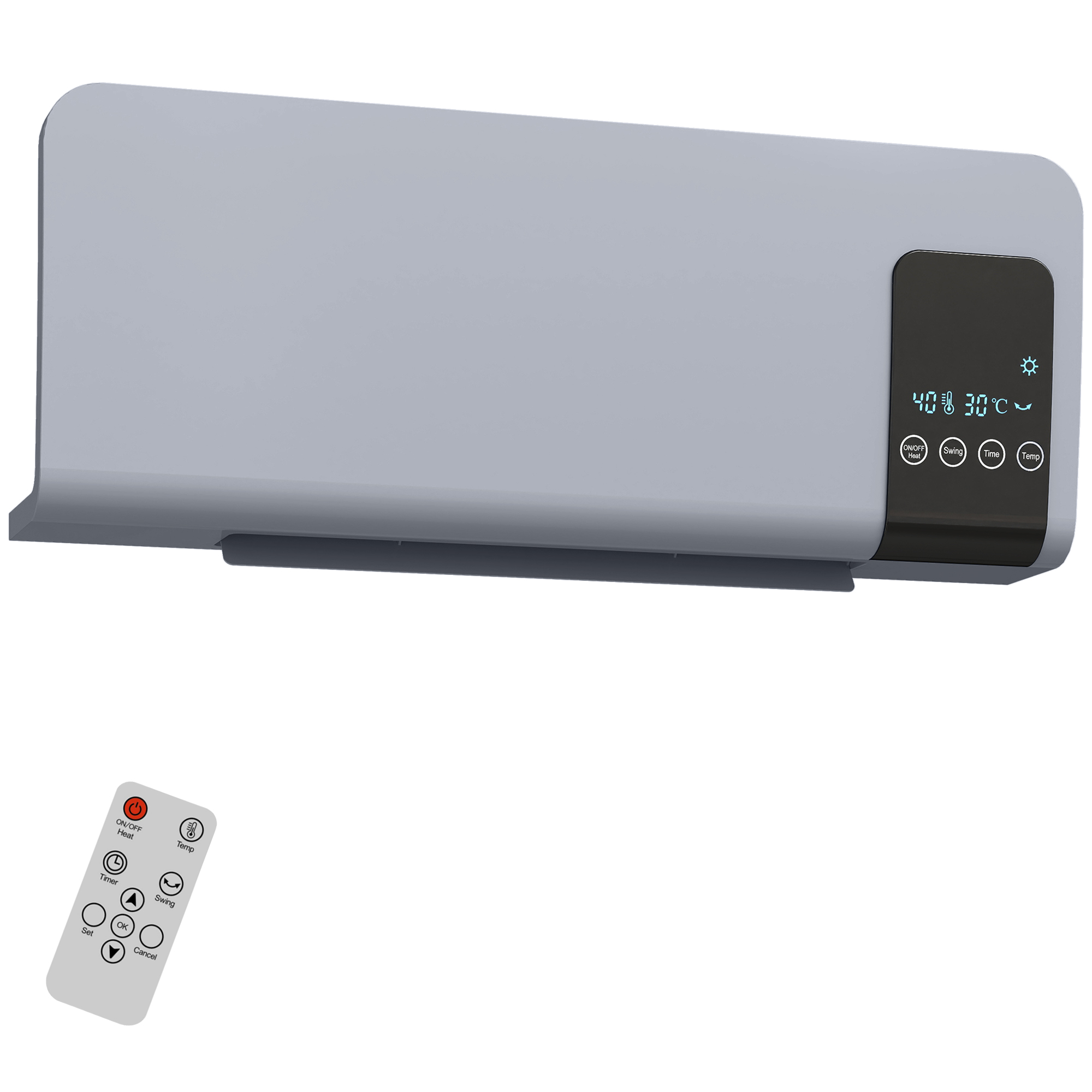 ELVON Wall Heater ABS Ceramic Mounted Adjustable - Grey - Life Essentials