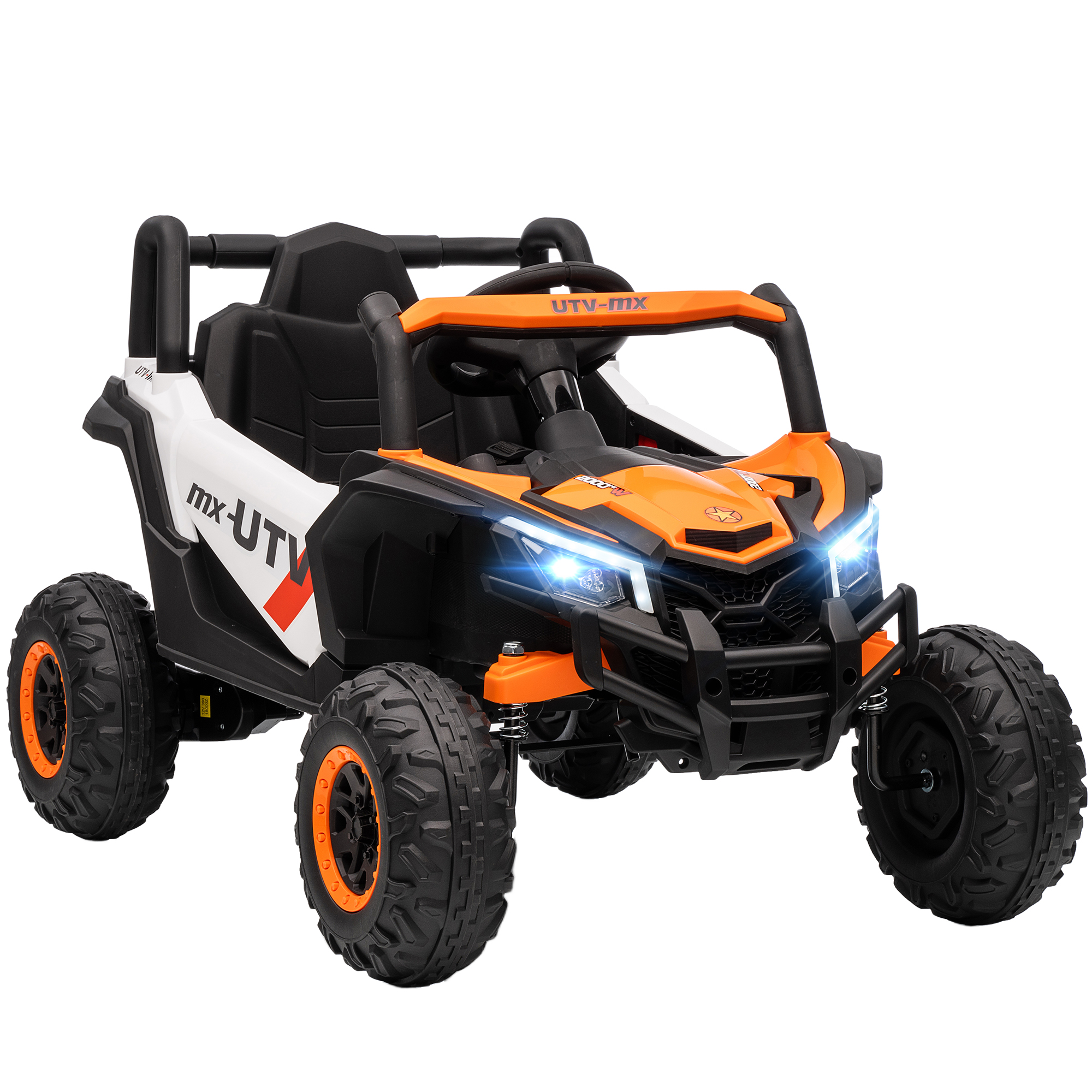 BRANOR Kids Electric Ride On Car 12V with Remote and Suspension - Orange - Life Essentials