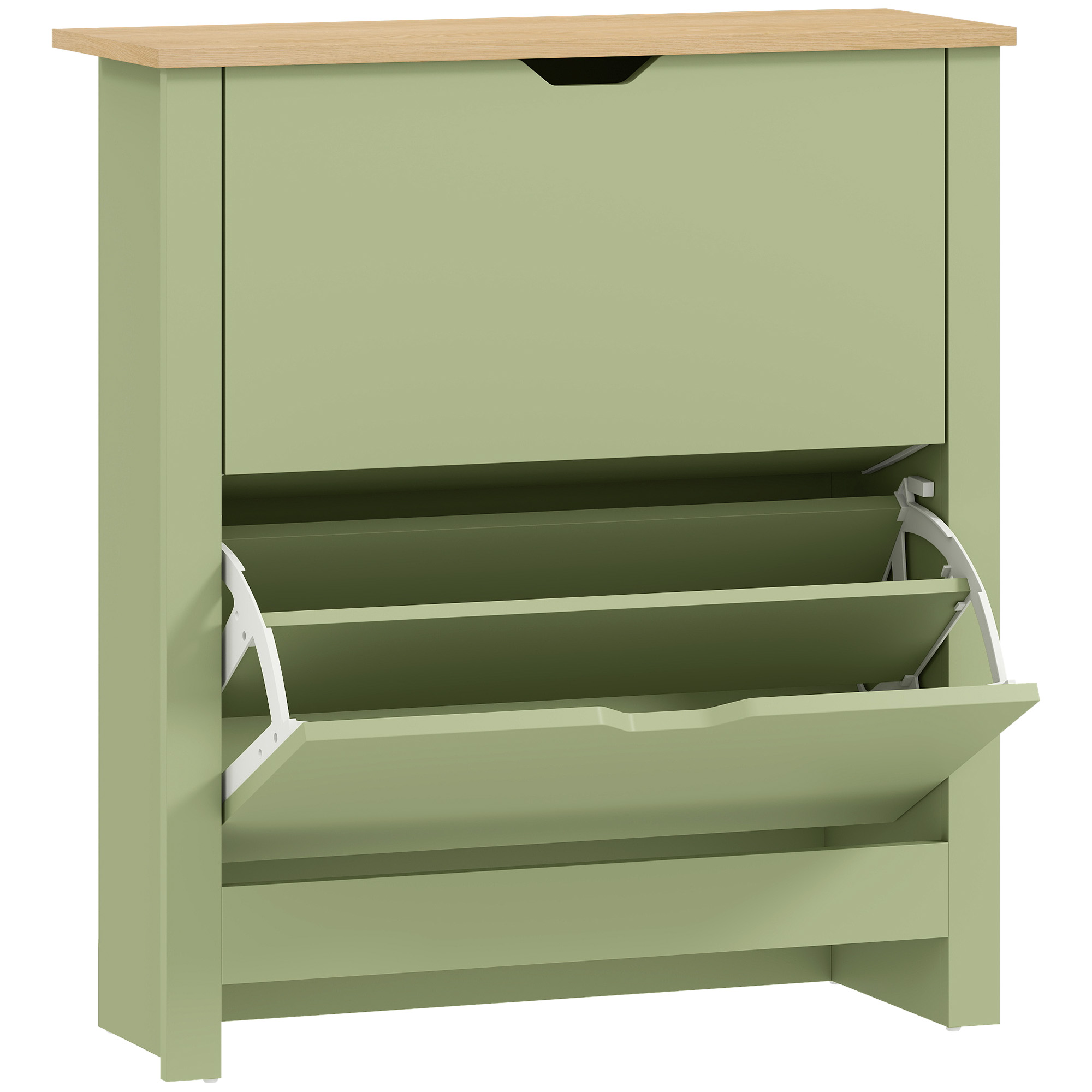 TUSAZIA 2 Flip Drawers Medium-sized Shoe Cabinet - Green - Life Essentials