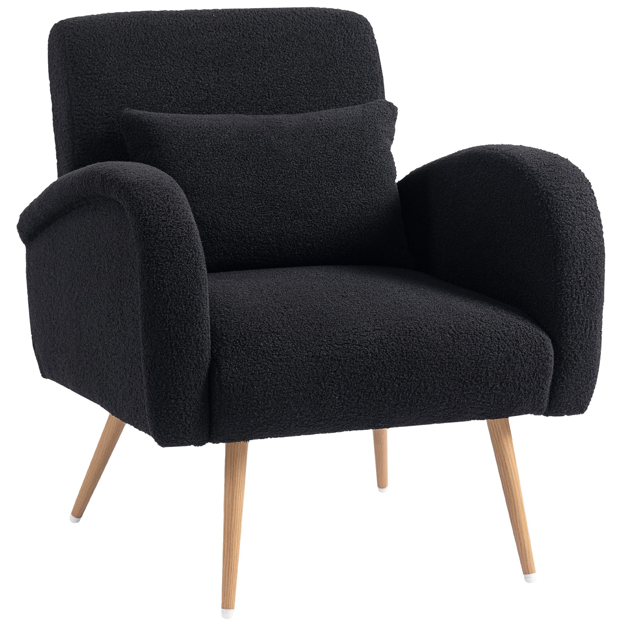 LAVIC Teddy Fabric Armchair - Black - Life Essentials