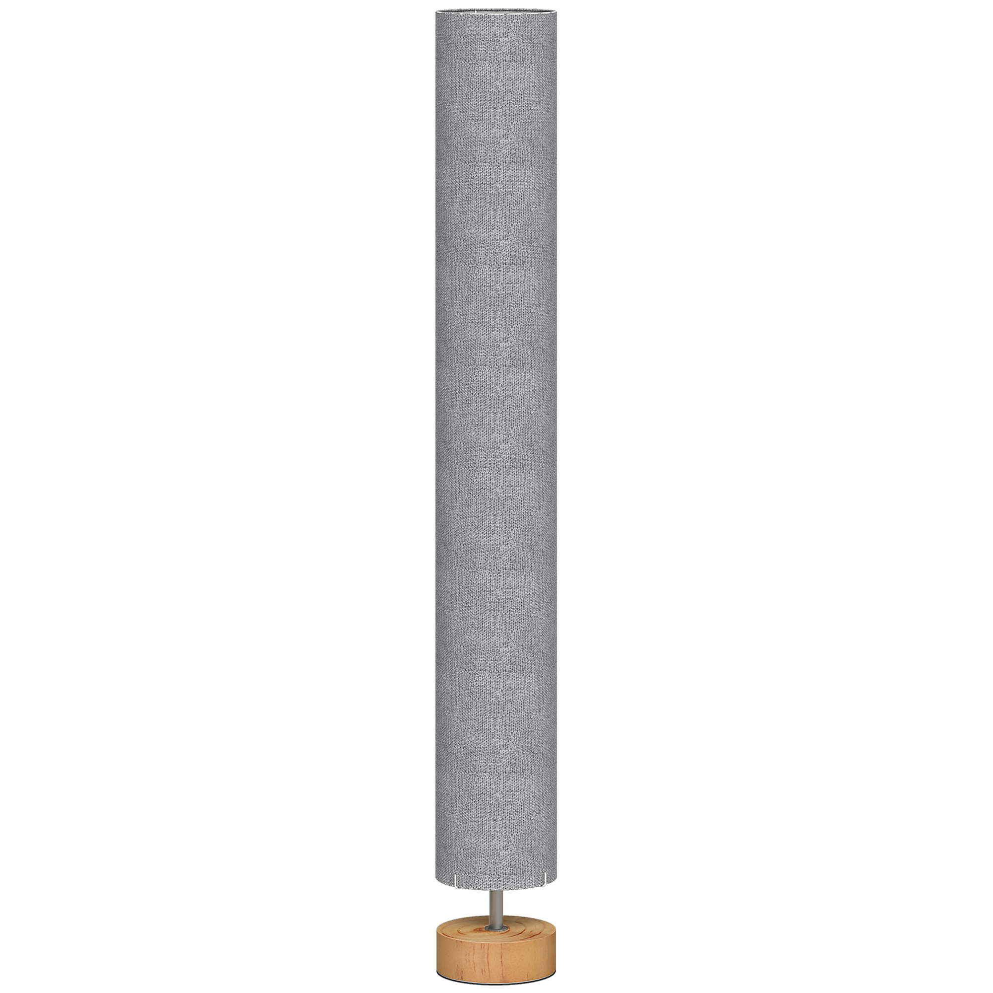 TORVIC LED Floor Lamp Wooden Linen Shade Standing Modern Lamp - Grey - Life Essentials