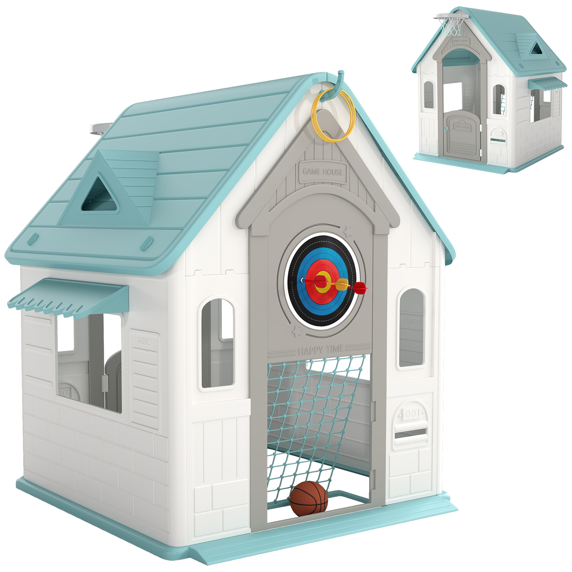 ARVORN Kids Playhouse 5 in 1 Outdoor Indoor Activity Set - Beige - Life Essentials