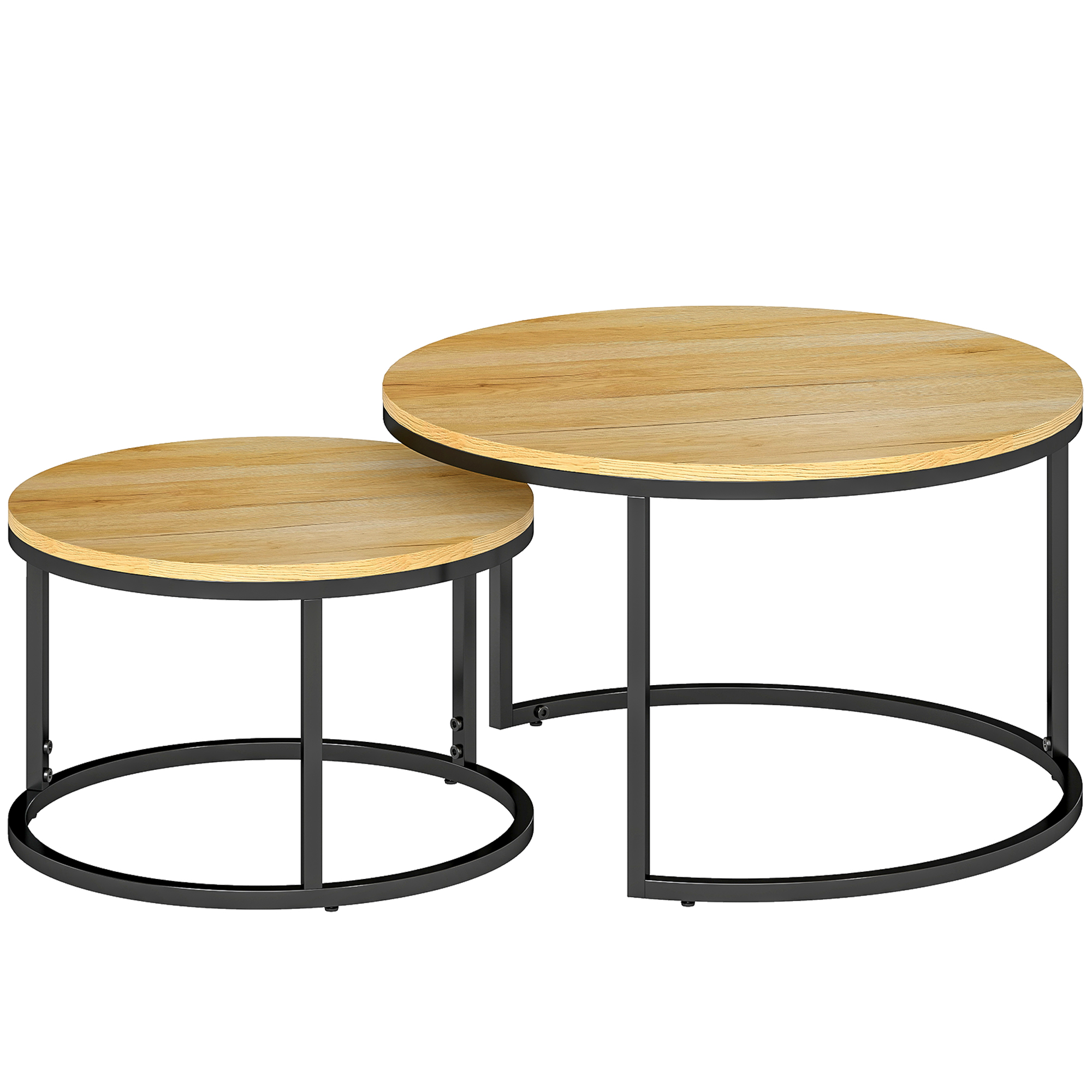 GALIX Set of 2 Coffee Table Stacking Design - Natural - Life Essentials