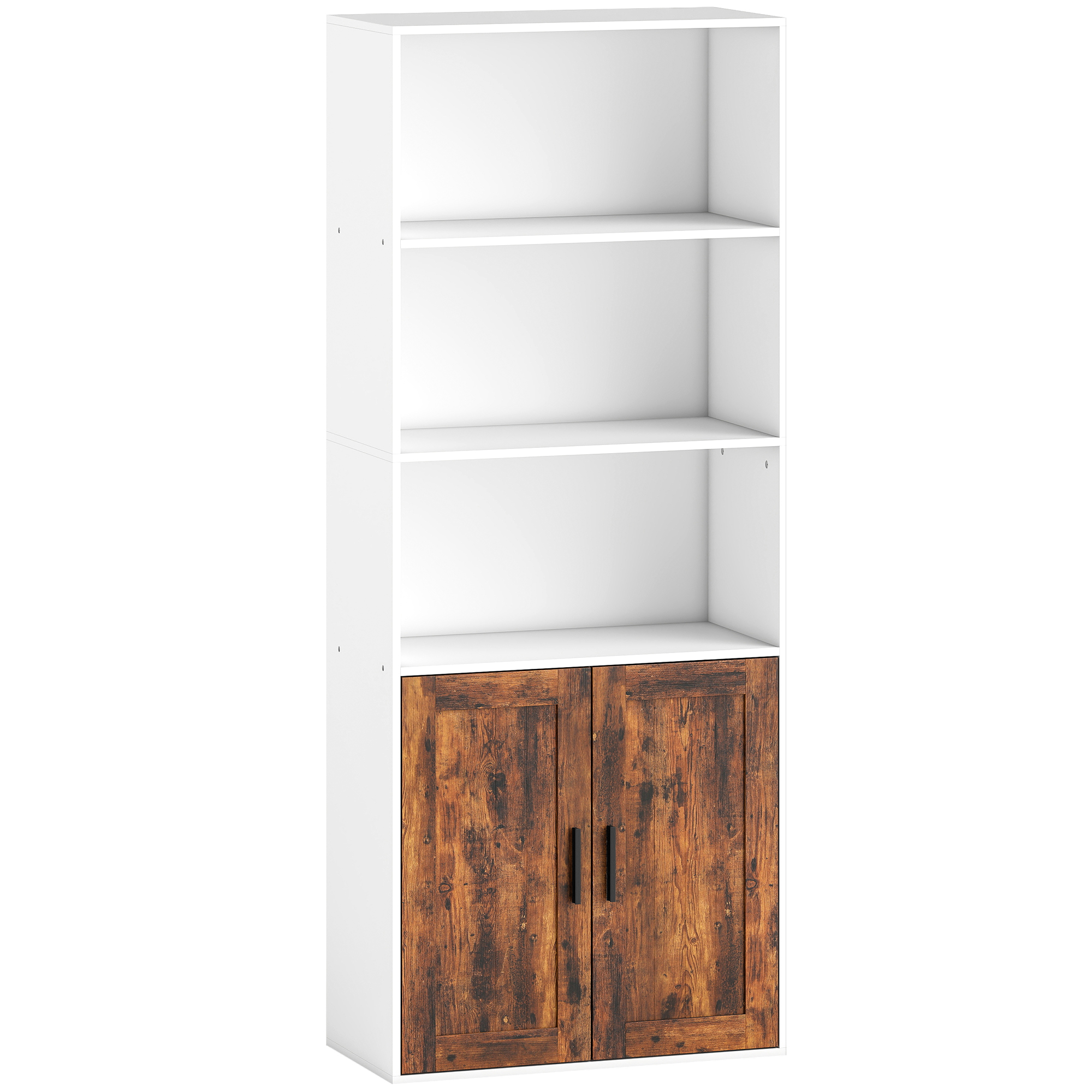 IVORN 5 Tier Bookcase with Adjustable Shelf - Rustic Brown - Life Essentials