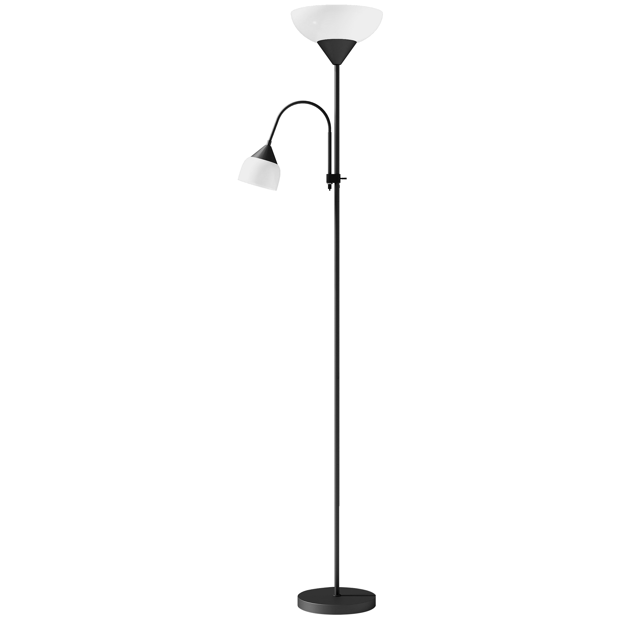 TORVIN LED Floor Lamp 180cm Standing Lamp Adjustable Gooseneck - Black - Life Essentials
