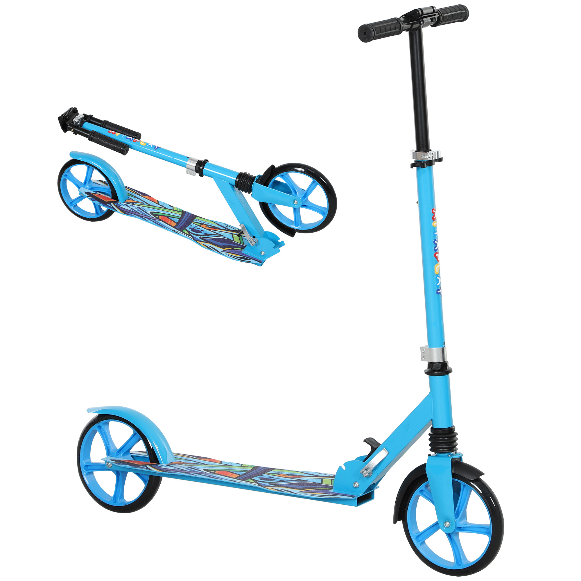 CALVOR Kids Scooter Foldable Adjustable Handlebar - Blue - Life Essentials