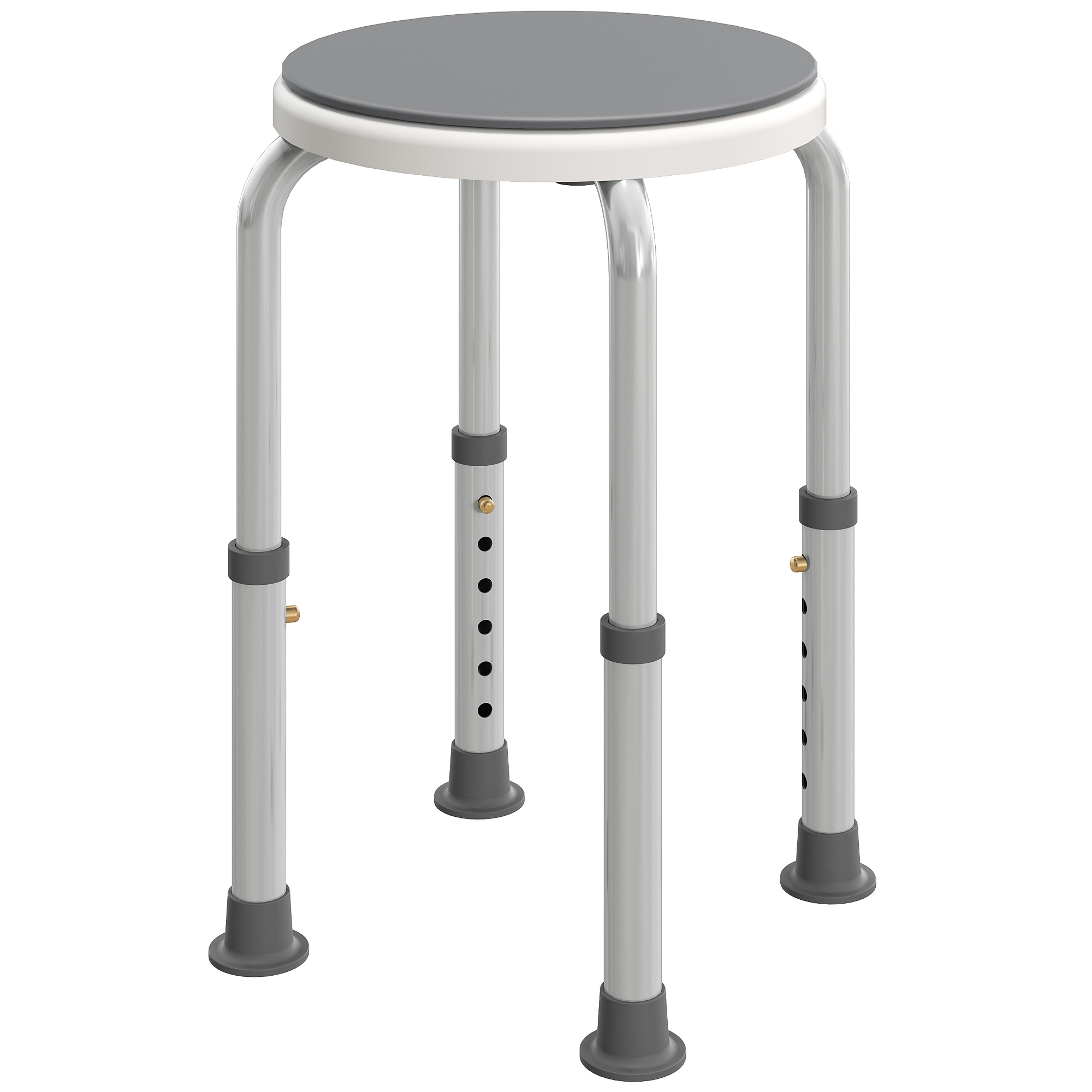DALMIR Shower Chair Aluminium Swivel Adjustable - Grey - Life Essentials
