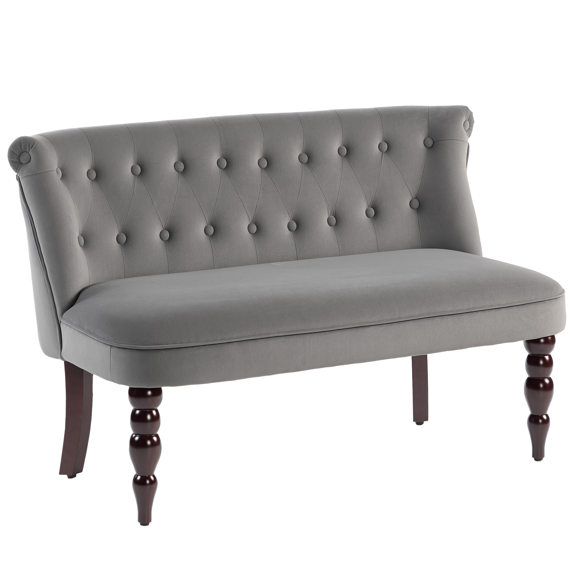 GAVON Velvet 2 Seater Fullback Sofa - Charcoal Grey - Life Essentials